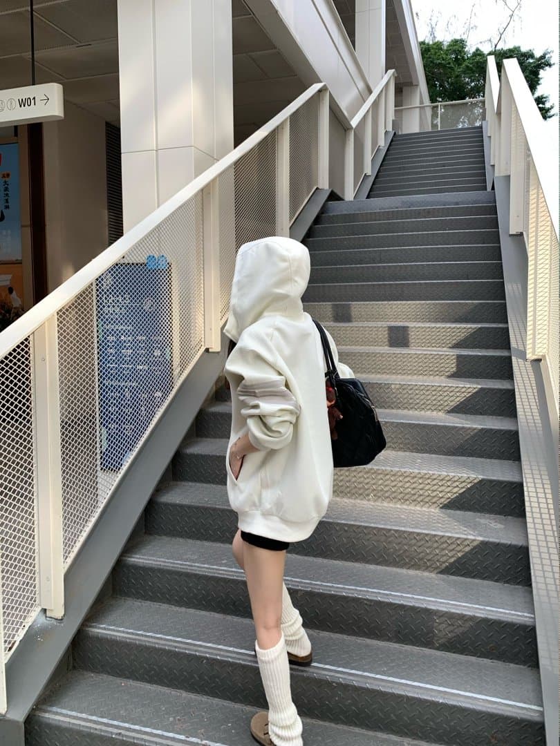 실사 정가 한 부서 느긋한 느슨함 센스 후드 티 스웨터 여성 가을 작은 대중 루즈핏 카디건 코트 맨위 상세 이미지 39