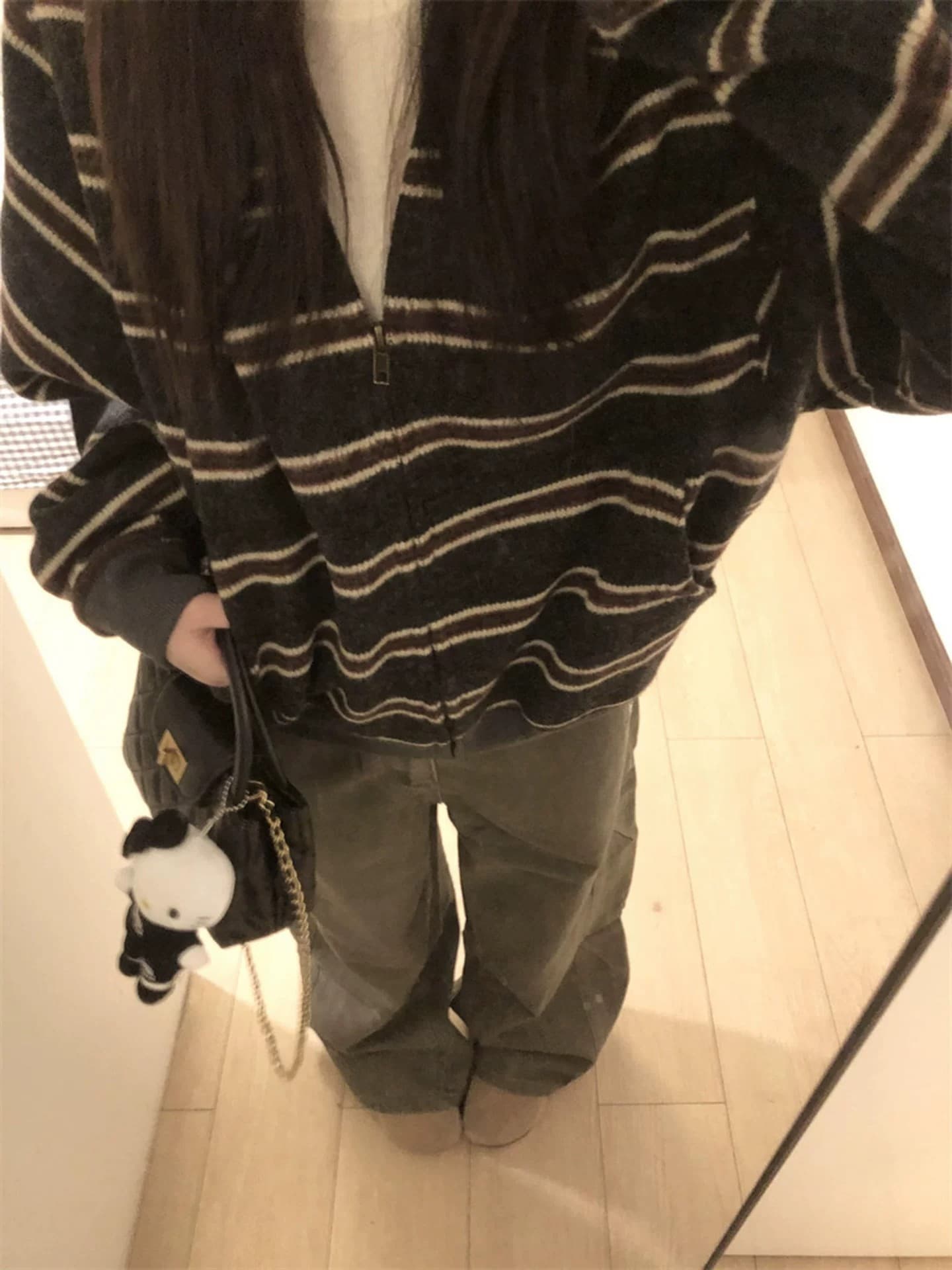 아메리칸 레트로 스트라이프 패치워크 색상 후드 지퍼 후드티 여성 봄 가을 루즈핏 오픈 가디건 모자 셔츠 느슨함 센스 캐주얼 재킷 이미지 2