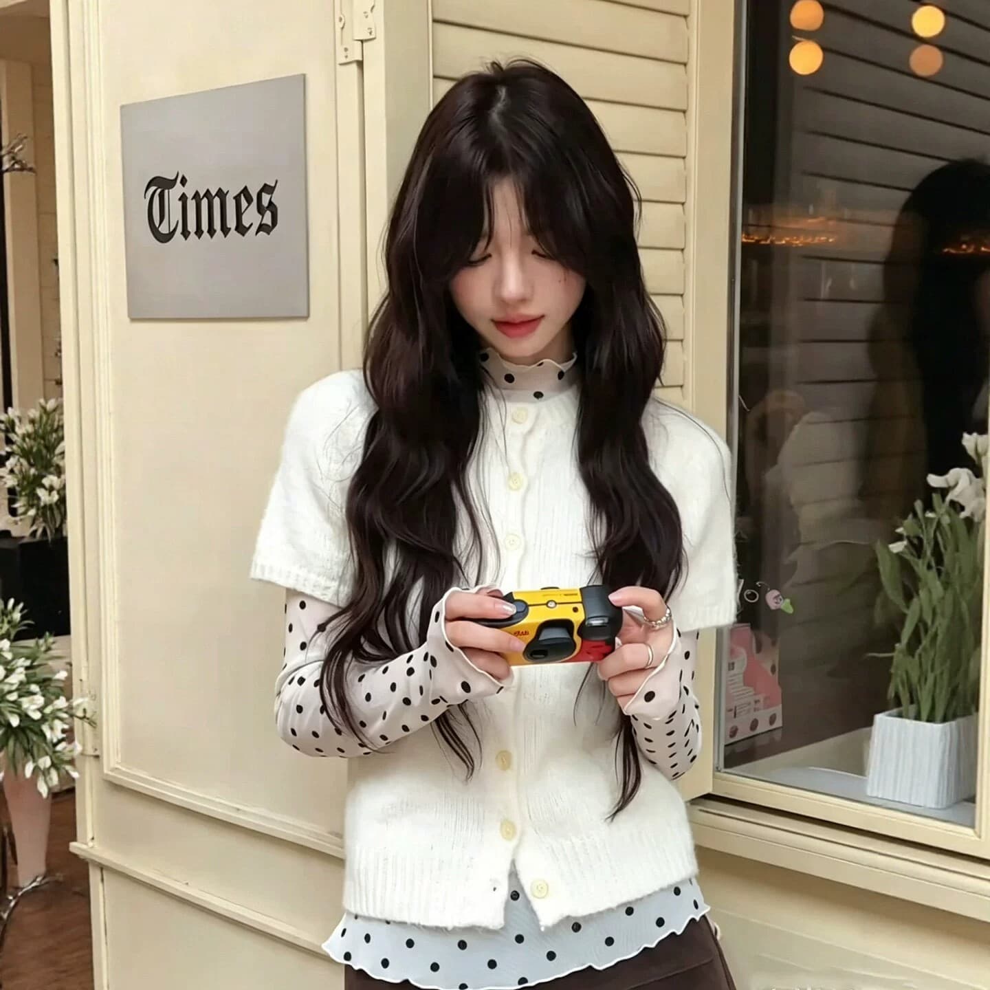 천 골드 센스 품격 핫걸 도트 무늬 만나는 맨위 니트 오픈 가디건 여성 의류 2026 가을 새로운 스택 착용 투피스 세트 상세 이미지 1