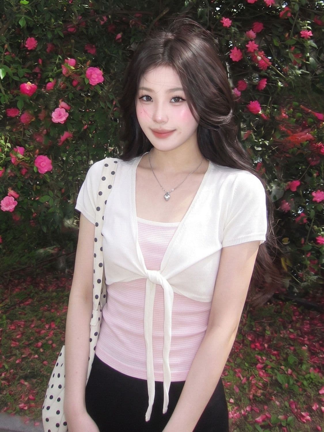 비밀 루트 리브 사람들 면 스트랩 반팔 오픈 가디건 여성 여름 몸매 가꾸기 스트라이프 캐미솔 투피스 세트 맨위 이미지 3