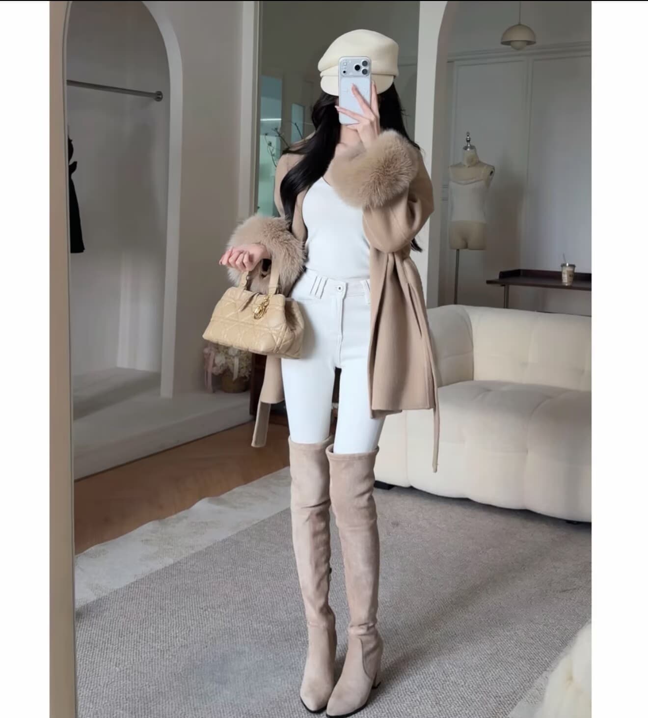 토끼 버블 꽃차 애니 편지 오리지널 디자인 봄 새로운 펭 넓적 다리 작은 발 바지 하이 웨이스트 청바지 상세 이미지 11