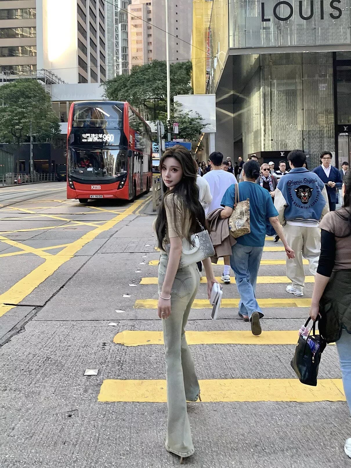 momoshero 한 여성 v 허리 바지 도시 자매 센스 인생 하느님 바지 와인 글라스 허리 워시 물 부츠컷 바지 이미지 4