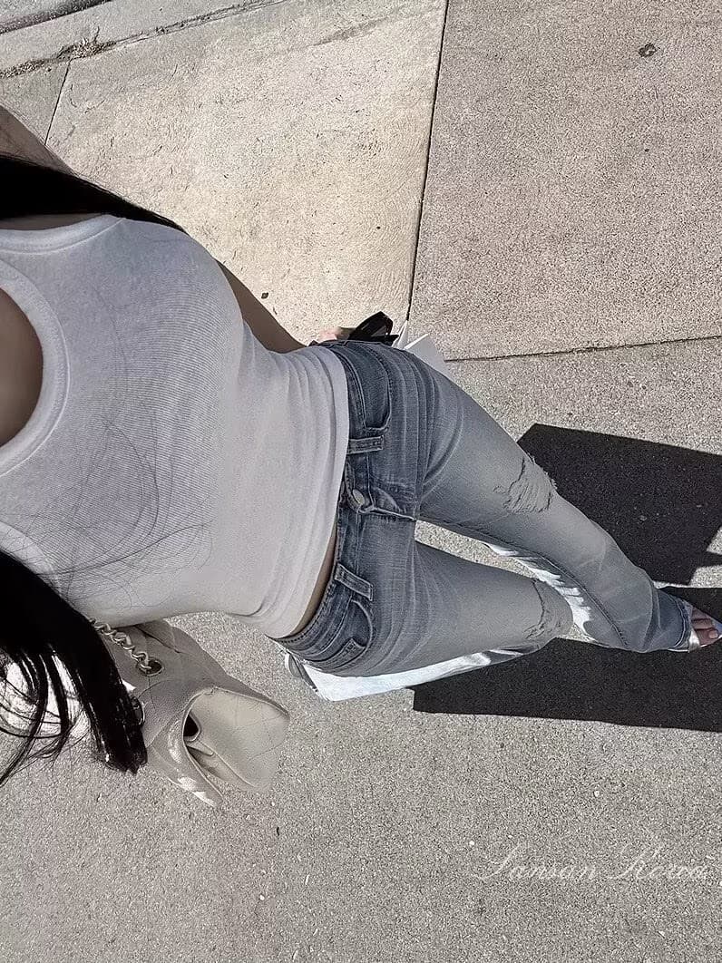 한 세대 sansan 한국 구매 guse 불규칙 찢어진 부분 밝은색 펭 넓적 다리 몸매 가꾸기 부츠컷 청바지 상세 이미지 3