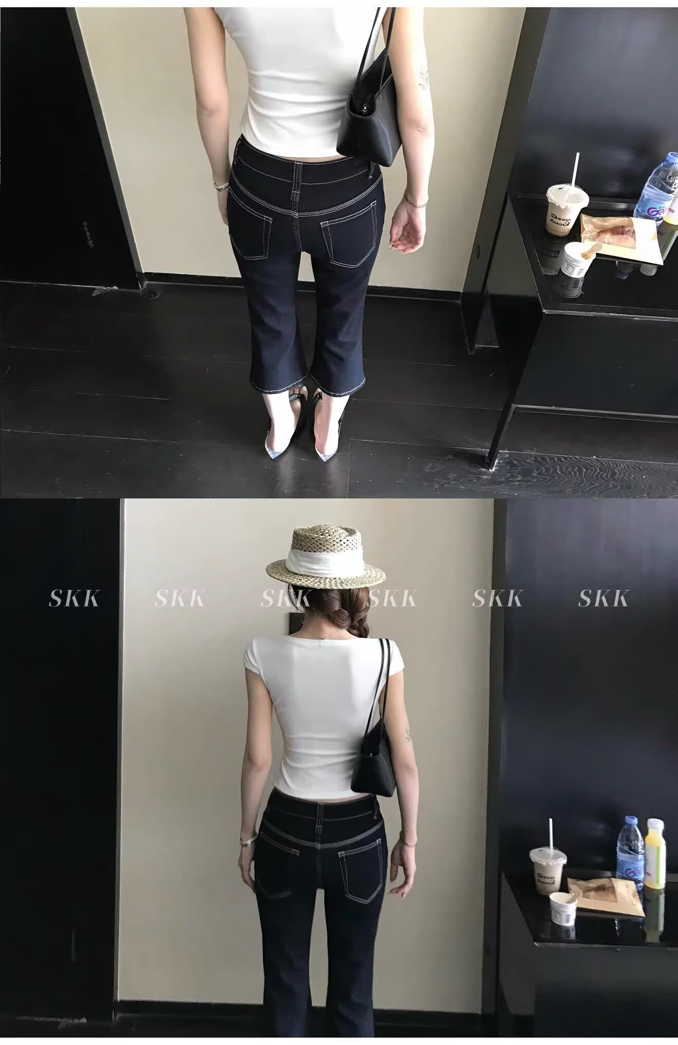 수리 용량 좁은 에디션 데님 yyds 주간 실크 코튼 아메리칸 펭 넓적 다리 몸매 가꾸기 7 점 capri 부츠컷 청바지 상세 이미지 11