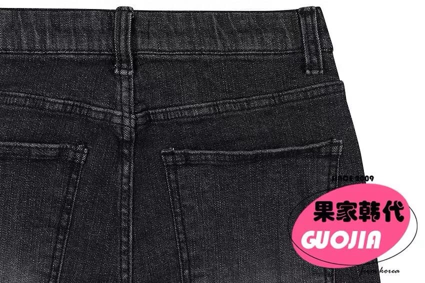 한국 디자이너 브랜드 guse 펭 넓적 다리 고양이 반드시 워싱 연삭 화이트 슬림해 보이는 다용도 작은 발 바지 청바지 상세 이미지 9