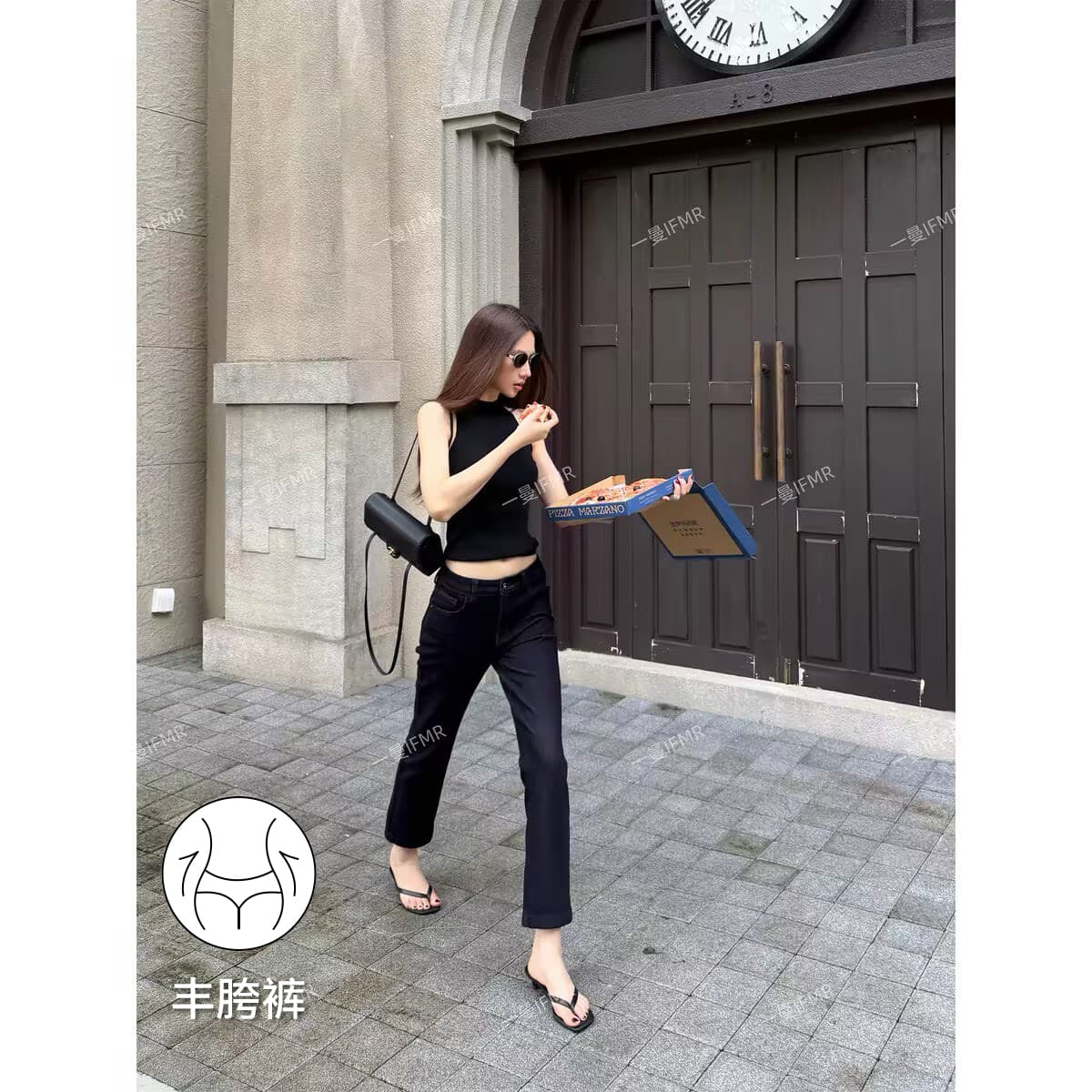 하나 남자 ifmr 여름 단 닝 색상 스트레이트 청바지 여성 마이크로 폭탄 몸매 가꾸기 슬림해 보이는 얇고 가벼운 통기성 다용도 9부 바지