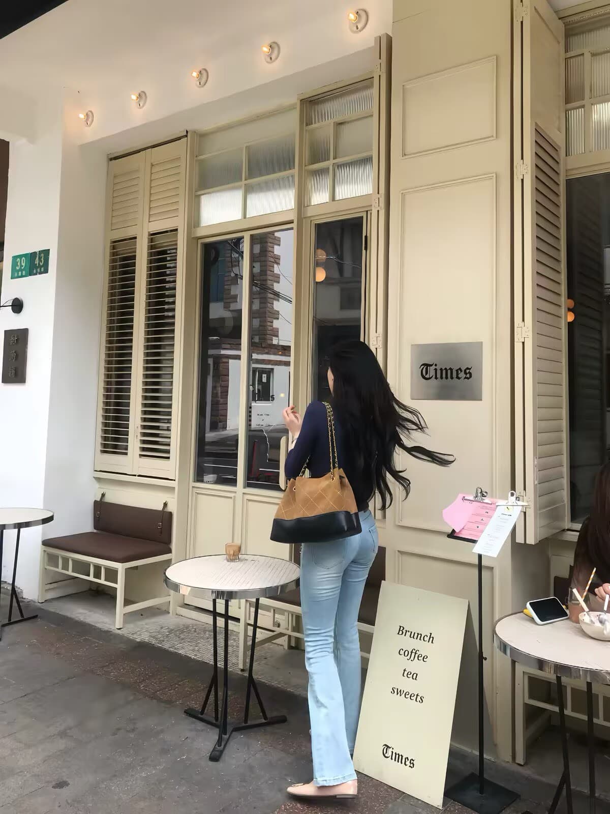 farte shop 한여름 해풍 하늘색 펭 넓적 다리 몸매 가꾸기 나팔 청바지 여성 가을 마이크로 폭탄 긴 바지 상세 이미지 9