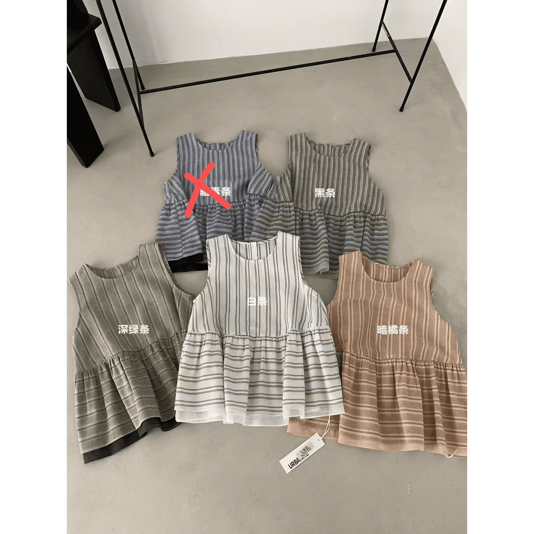 rn2026 한 부서 새로운 스트라이프 한 마디 진자 인형 셔츠 여성 레트로 패션 편안함 루즈핏 민소매 아마 셔츠 이미지 5