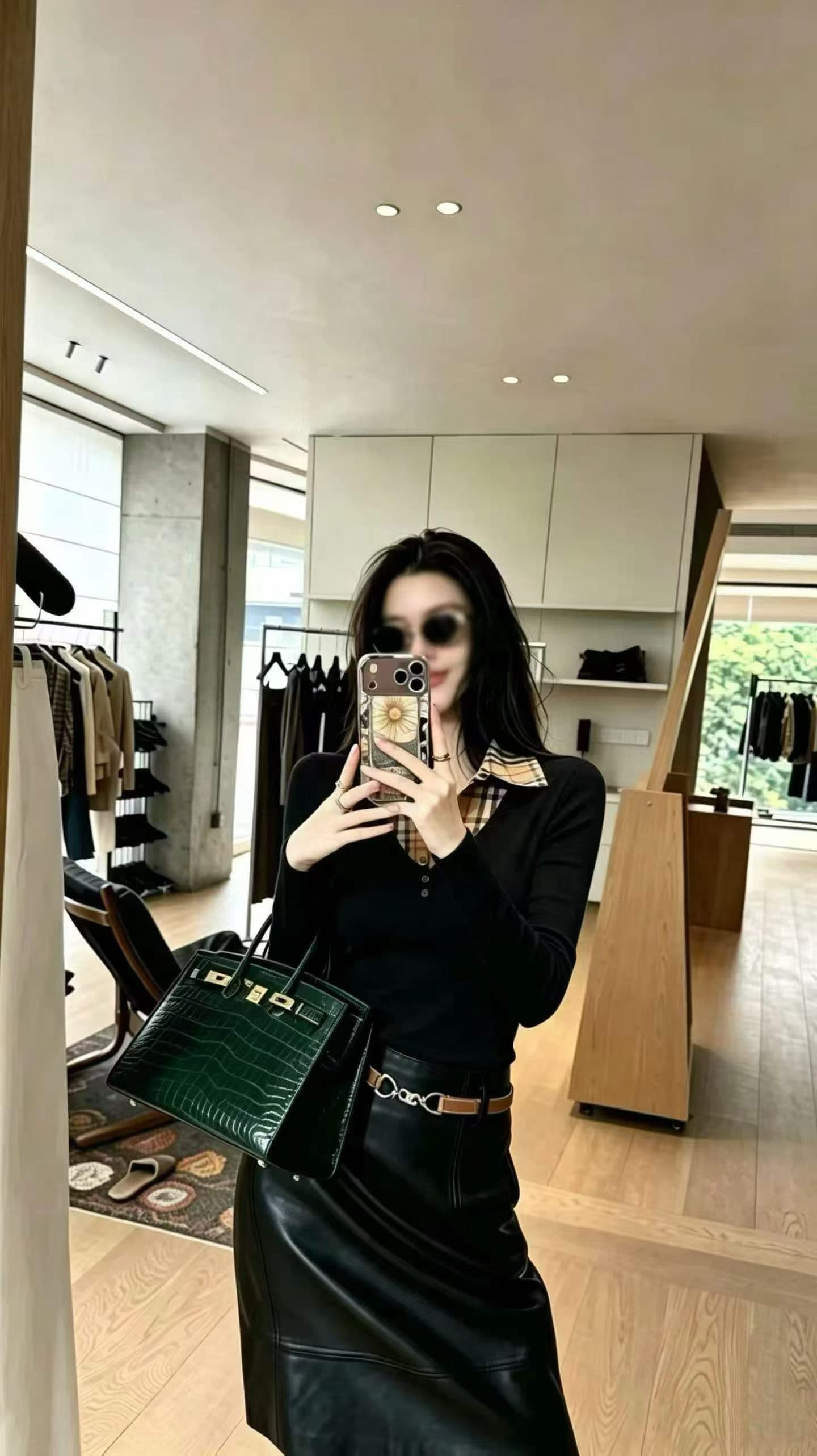 한 부서 레트로 스트라이프 POLO 칼라 패치워크 페이크 레이어드 긴팔 티셔츠 여성 가을 의상 자이언트 잘 생긴 다용도 슬림해 보이는 맨위 상세 이미지 2