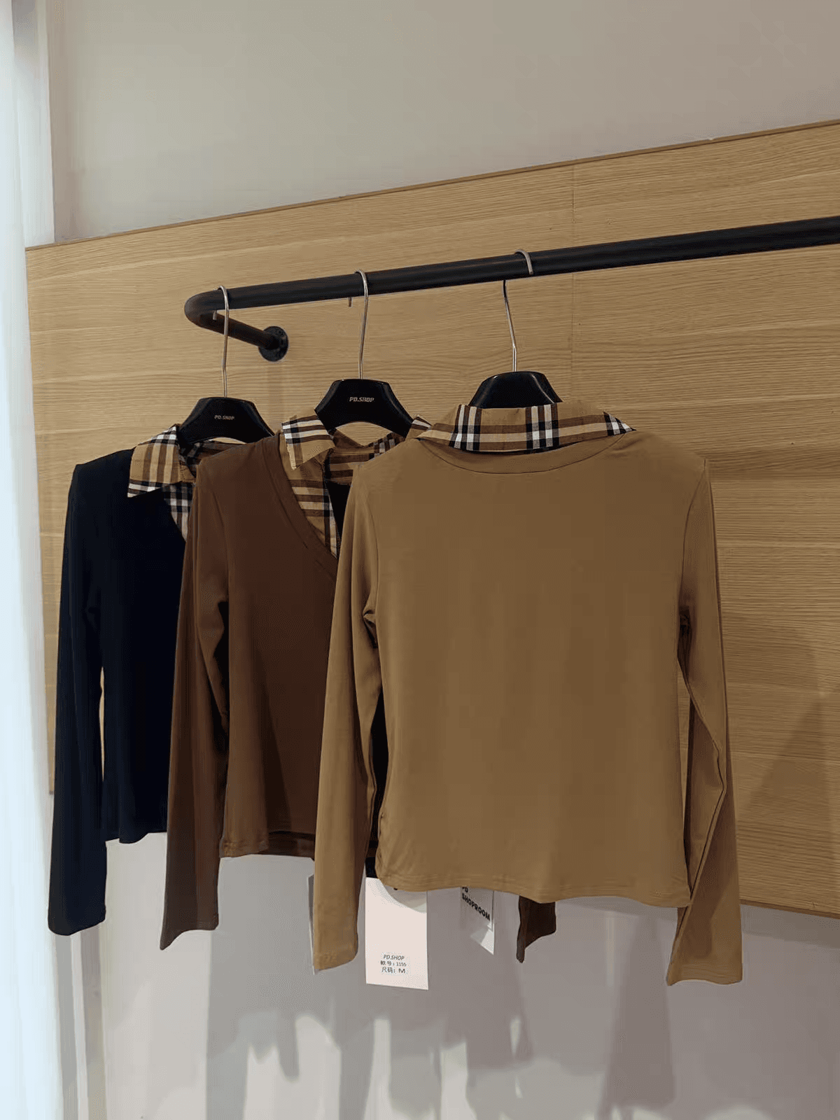 한 부서 레트로 스트라이프 POLO 칼라 패치워크 페이크 레이어드 긴팔 티셔츠 여성 가을 의상 자이언트 잘 생긴 다용도 슬림해 보이는 맨위 상세 이미지 7