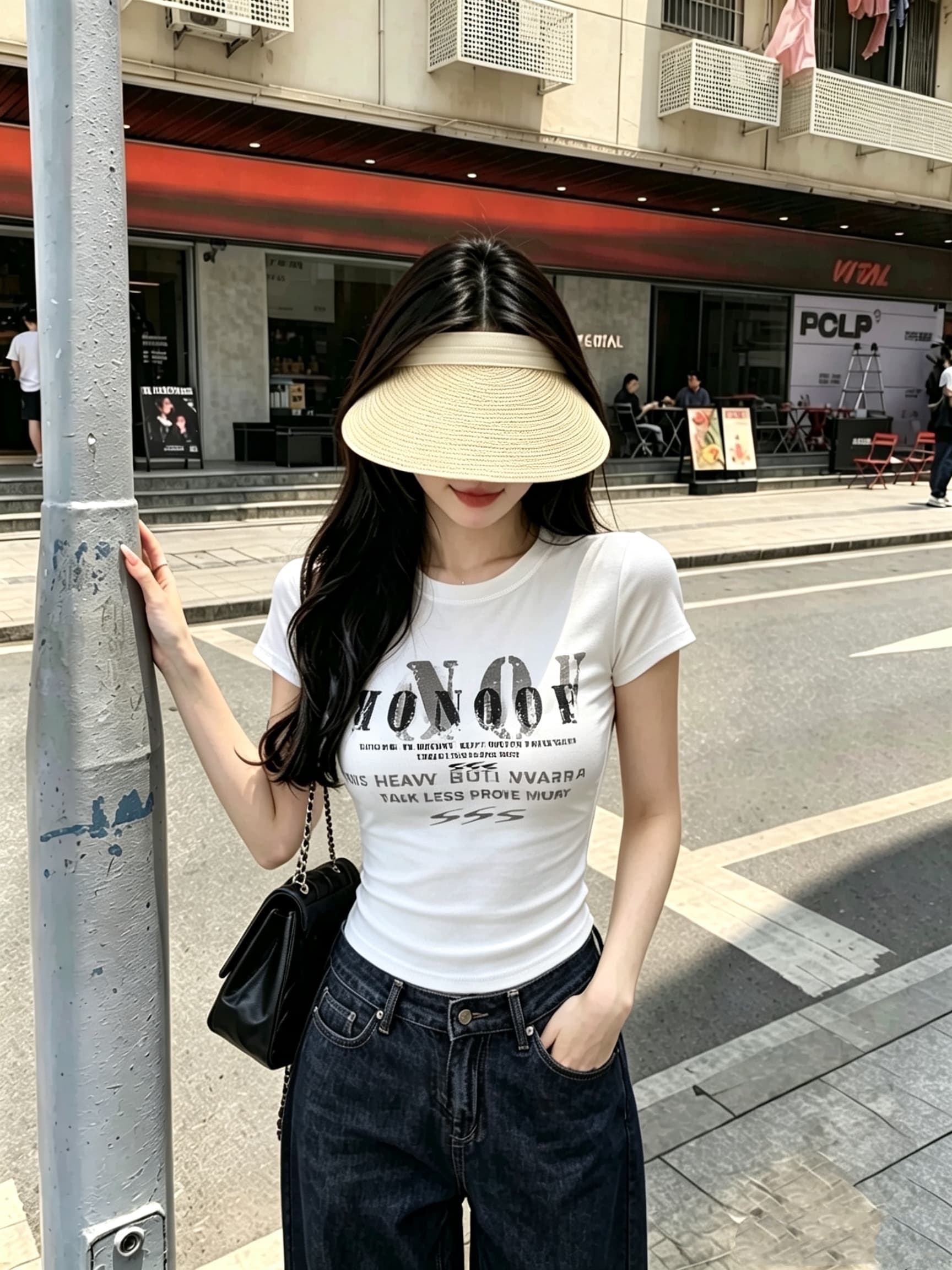 실사 여름 달콤한 스타일 알파벳 프린트 반팔 티셔츠 몸매 가꾸기 슬림해 보이는 여성 원피스 벨트 가슴 패드 의류 이미지 3