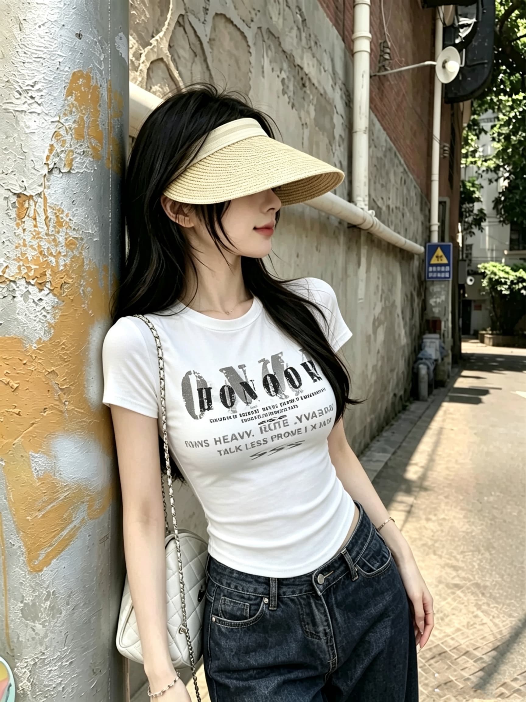 실사 여름 달콤한 스타일 알파벳 프린트 반팔 티셔츠 몸매 가꾸기 슬림해 보이는 여성 원피스 벨트 가슴 패드 의류 상세 이미지 3