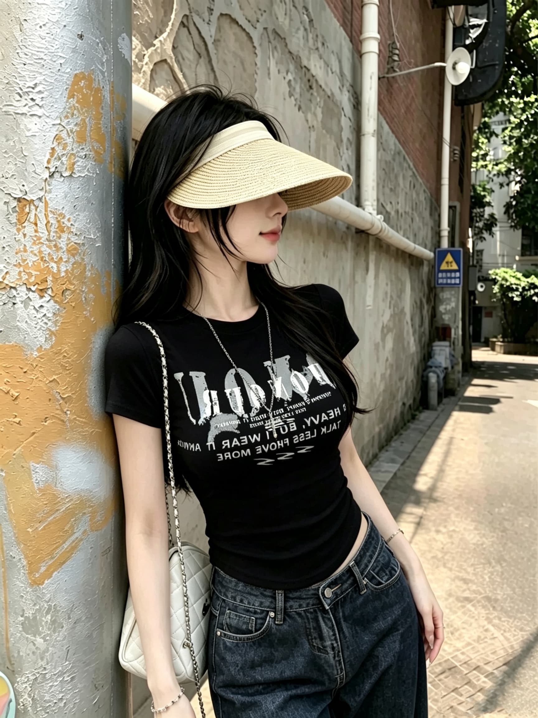 실사 여름 달콤한 스타일 알파벳 프린트 반팔 티셔츠 몸매 가꾸기 슬림해 보이는 여성 원피스 벨트 가슴 패드 의류 상세 이미지 7