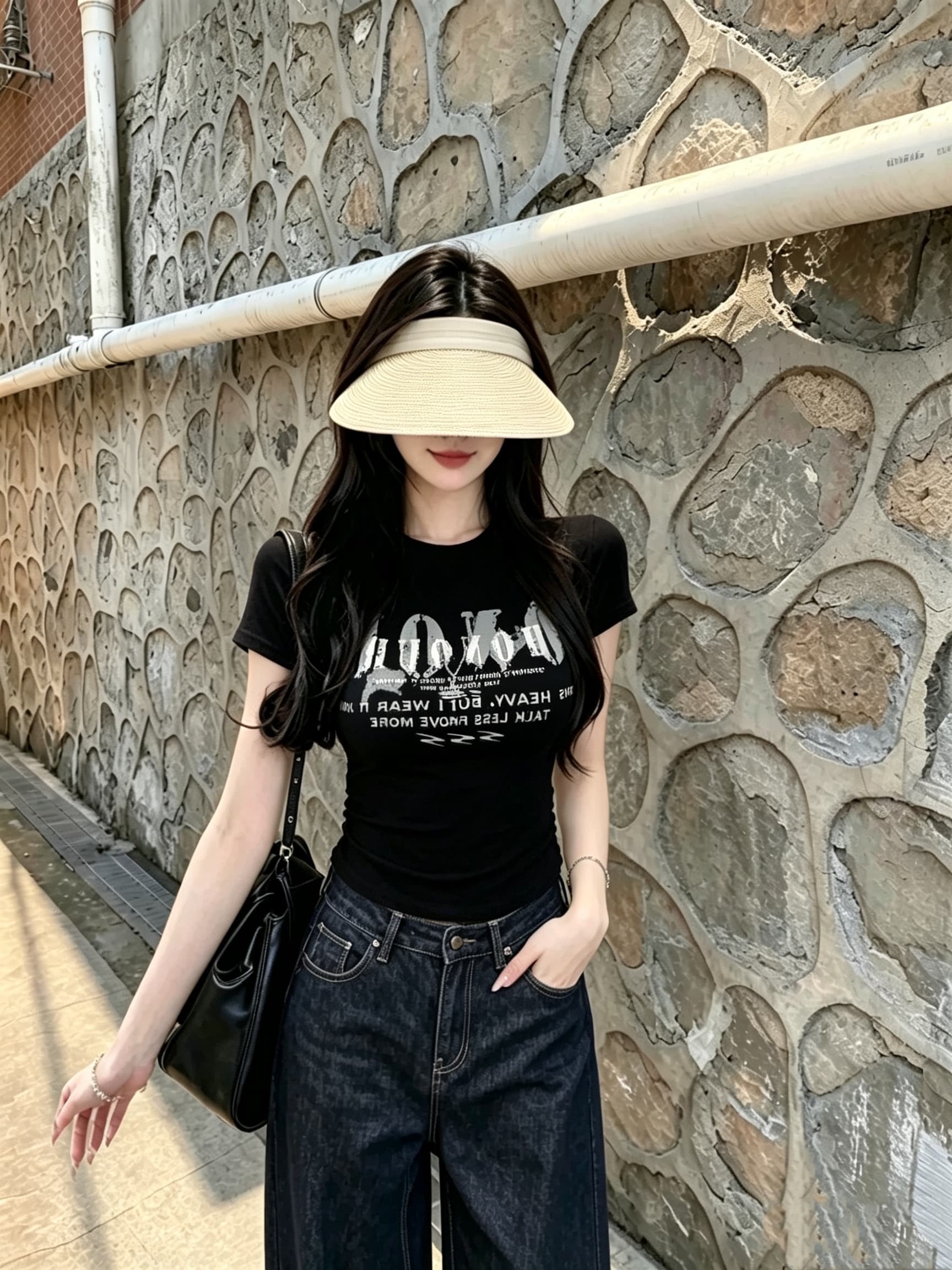실사 여름 달콤한 스타일 알파벳 프린트 반팔 티셔츠 몸매 가꾸기 슬림해 보이는 여성 원피스 벨트 가슴 패드 의류 이미지 2