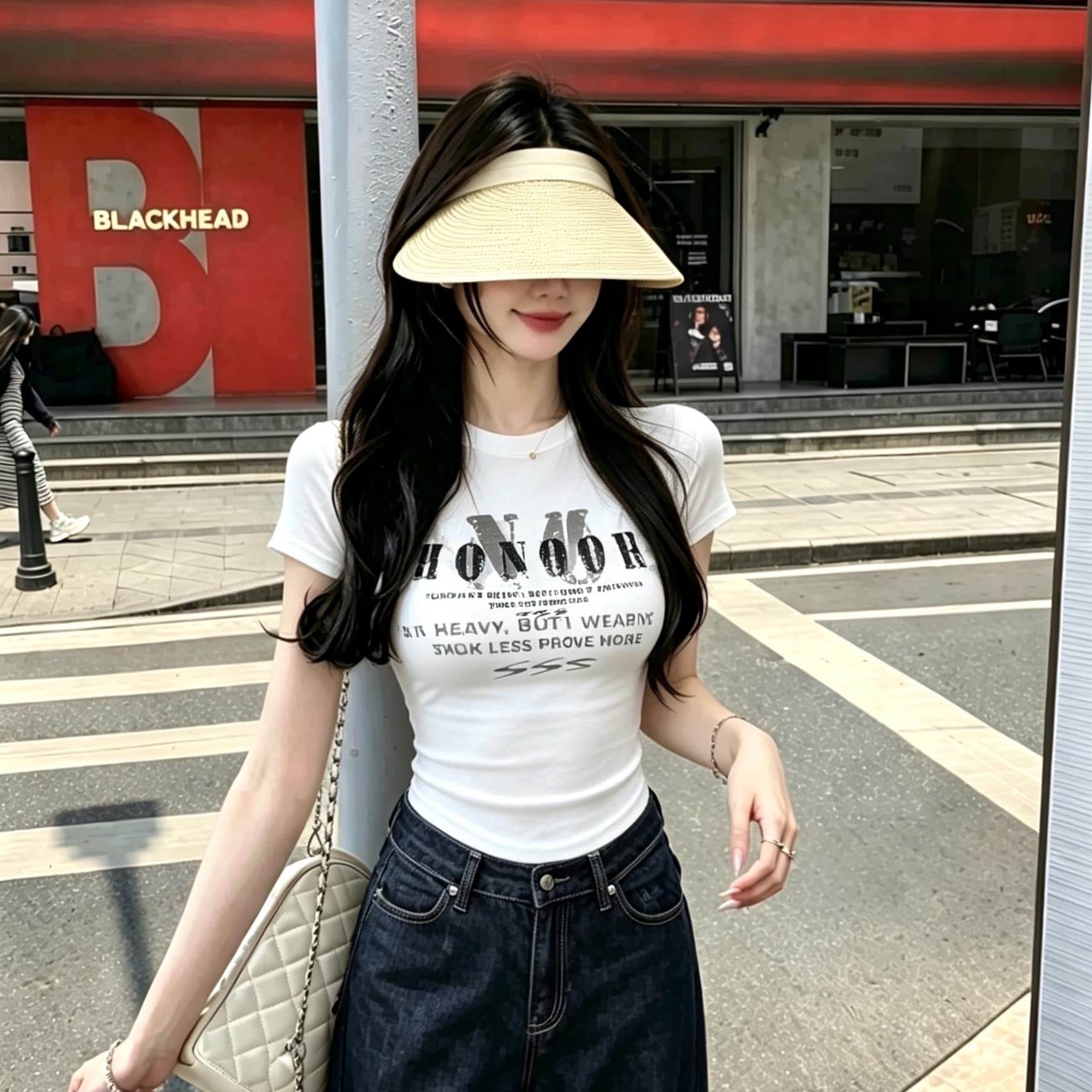 실사 여름 달콤한 스타일 알파벳 프린트 반팔 티셔츠 몸매 가꾸기 슬림해 보이는 여성 원피스 벨트 가슴 패드 의류 이미지 5