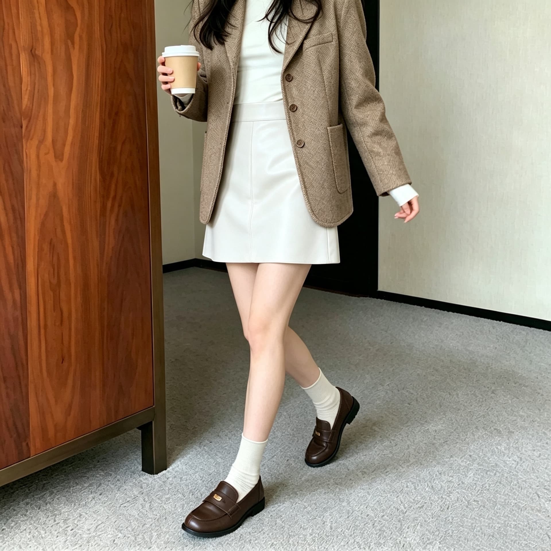 실사 한국 스타일 한 마디 다용도 반신 스커트 여성 하이웨이스트 pu 디스플레이 얇고 작은 가죽 스커트 가을 겨울 타이트 스커트 미니 스커트 상세 이미지 13