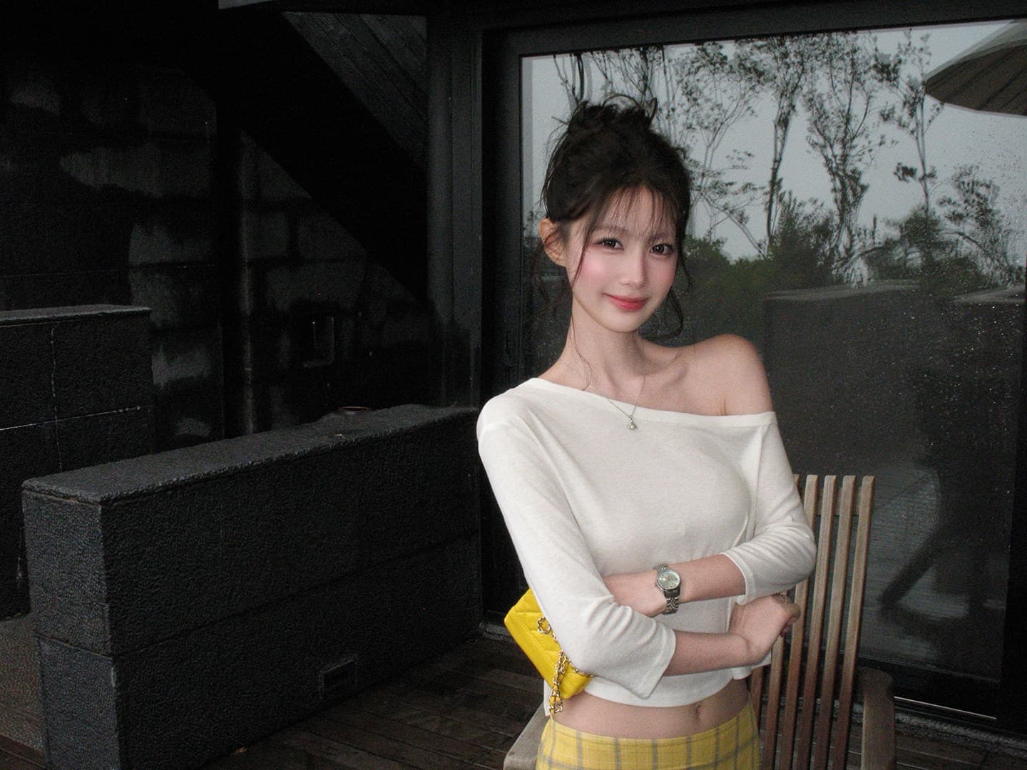 2026 새로운 시간 아직 없습니다. 명중 셔츠 라이 경기 서울 비스듬한 어깨 루즈핏 반소매 티셔츠 여성 여름 캐주얼 맨위 상세 이미지 17