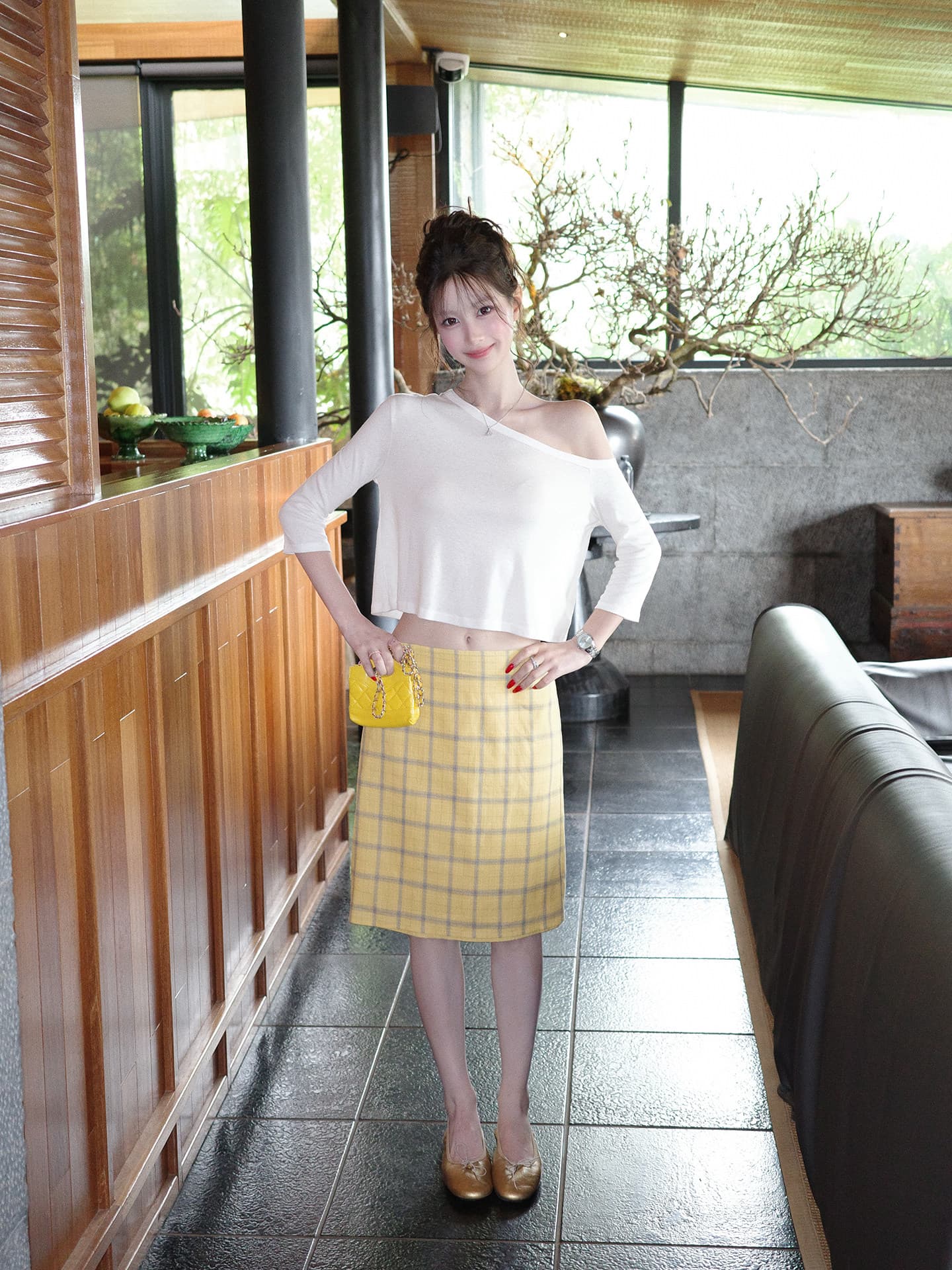 2026 새로운 시간 아직 없습니다. 명중 셔츠 라이 경기 서울 비스듬한 어깨 루즈핏 반소매 티셔츠 여성 여름 캐주얼 맨위 상세 이미지 24