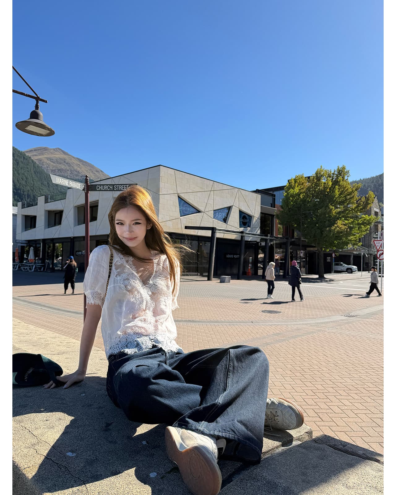 eewen la mode 무거운 작업 센스 레이스 라미 패치워크 반팔 슬림해 보이는 상세 이미지 31