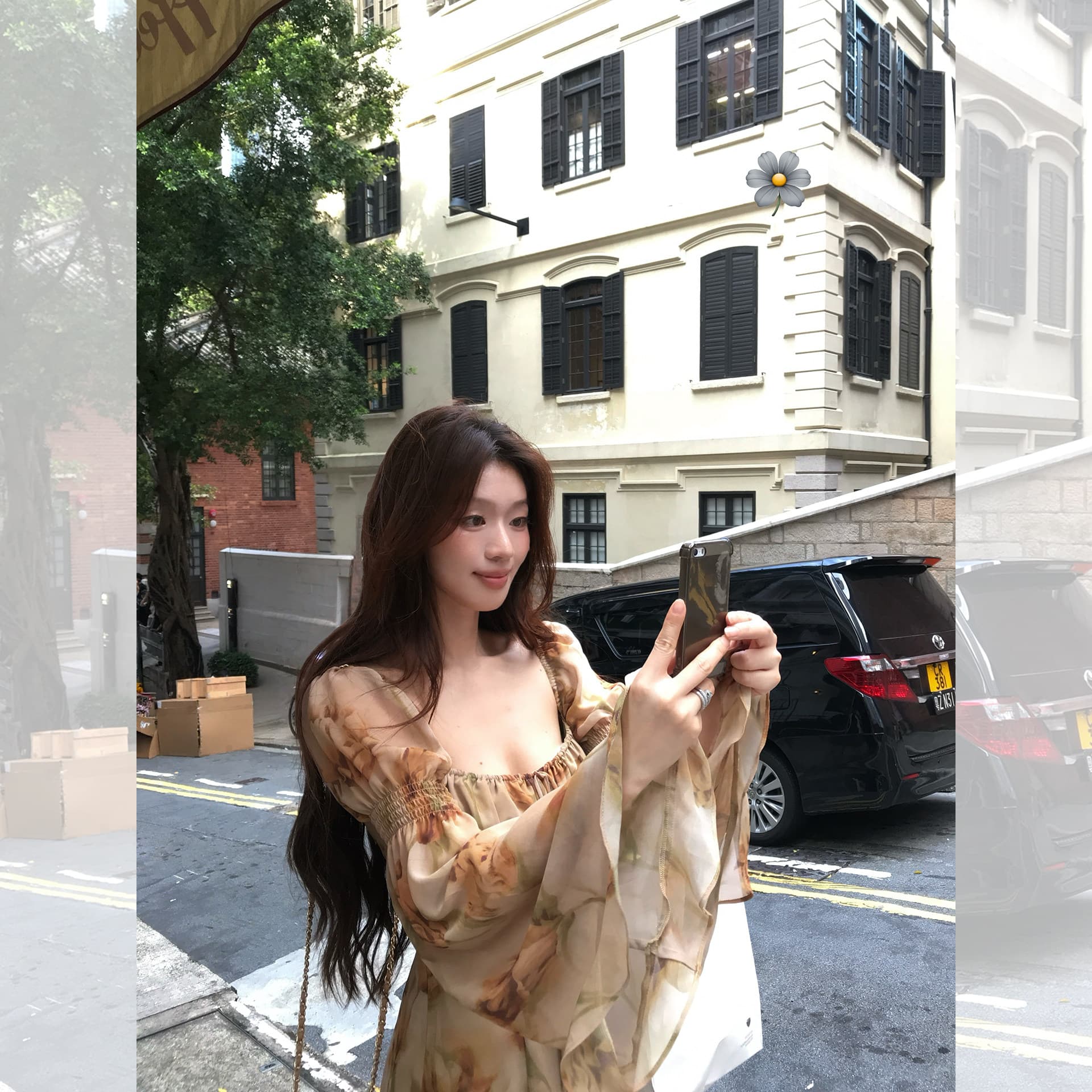 sya 크 사이 작은 웨스트 8 24 신제품 프랑스식 복잡한 고대 칼라 맨위 여성 가을 튜브탑 연꽃 잎 소매 꽃무늬 긴팔 작은 셔츠