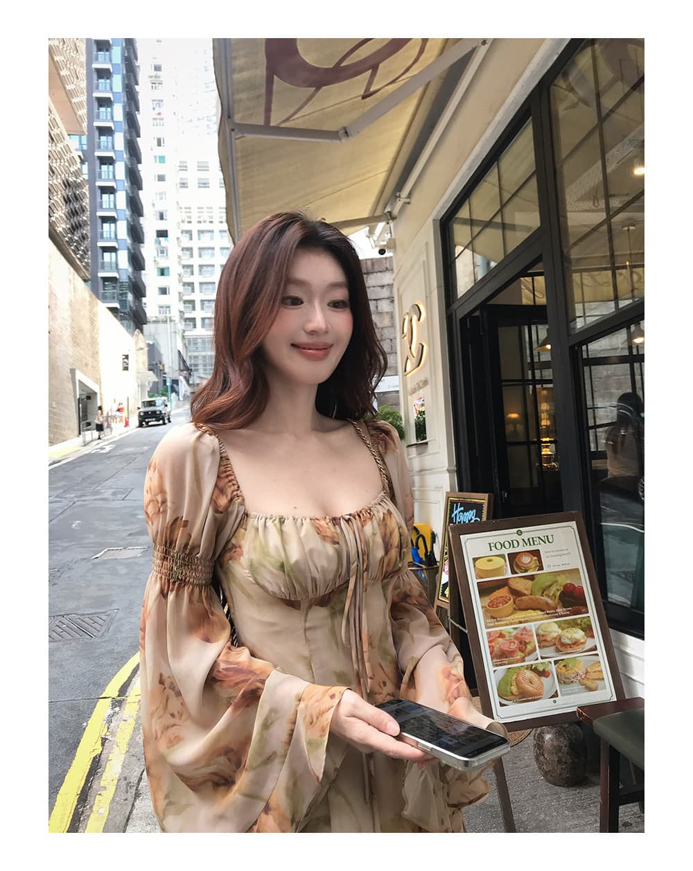 sya 크 사이 작은 웨스트 8 24 신제품 프랑스식 복잡한 고대 칼라 맨위 여성 가을 튜브탑 연꽃 잎 소매 꽃무늬 긴팔 작은 셔츠 상세 이미지 13