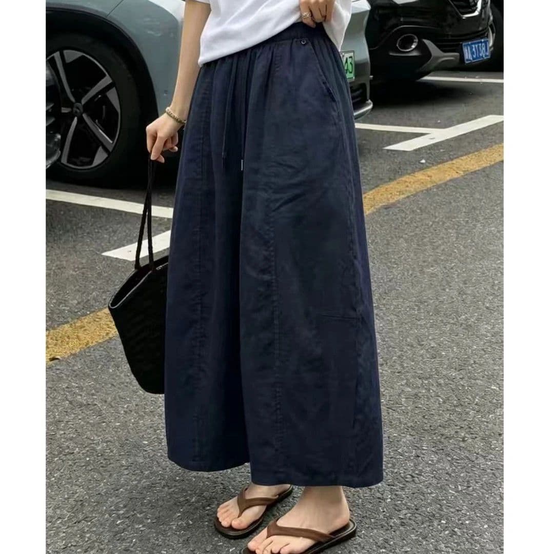 여름 착용 가져 가라. 3 차원 자르기 슬림해 보이는 연령 감소 와이드 레그 팬츠 느긋한 다용도 오래된 돈 바람 풍선 작은 키 9부 바지 여성