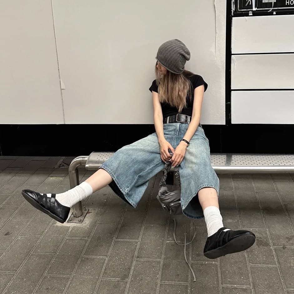 아메리칸 레트로 주름 7 점 청바지 여성 여름 2026 새로운 루즈핏 넓은 다리 무릎 아래 7 분 바지 반바지 상세 이미지 4