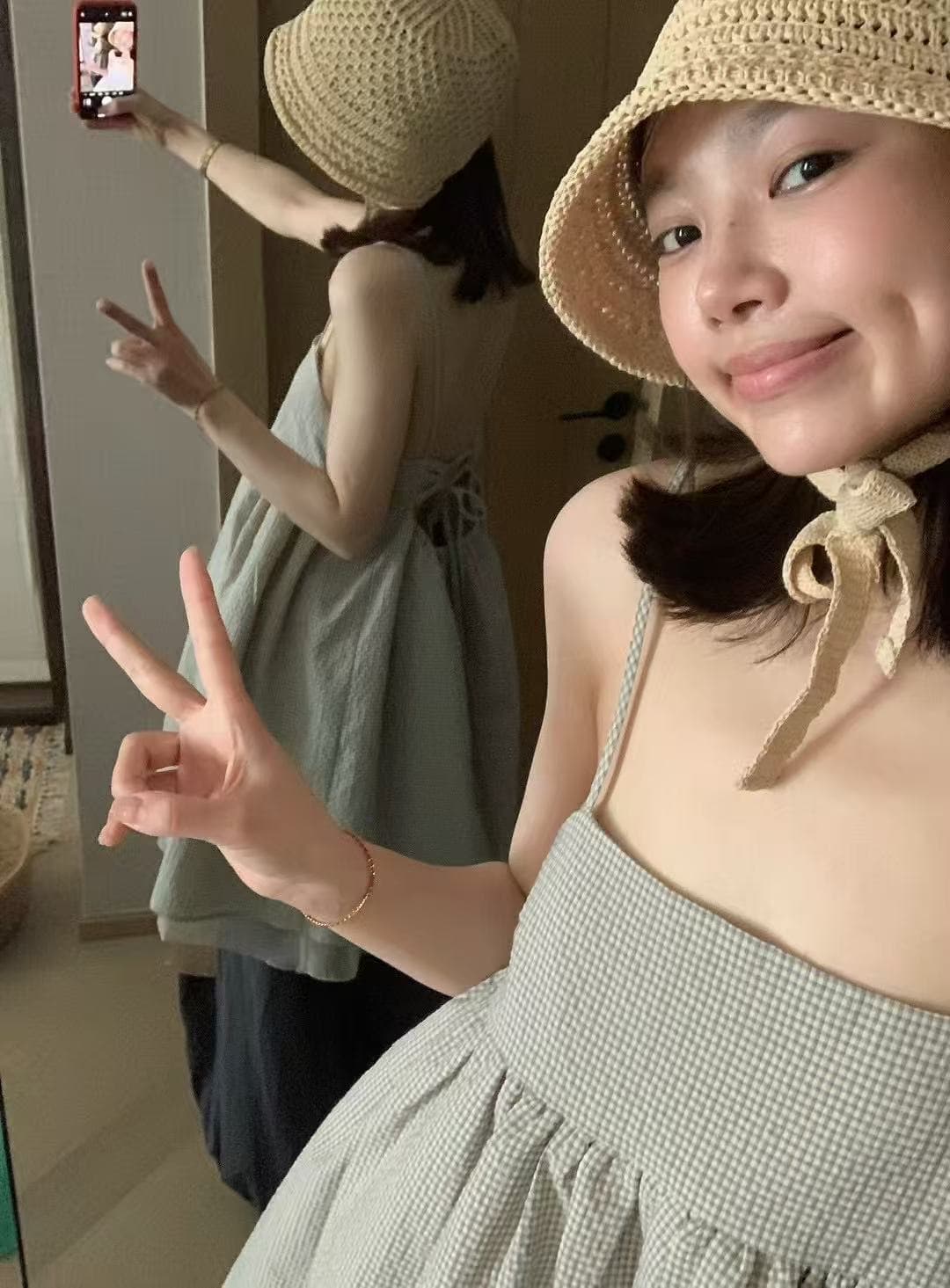도망자 공주 드레스 고급 센스 휴가 바람 체크무늬 뒤로 스트랩 실 패치워크 슬립 드레스 상세 이미지 23