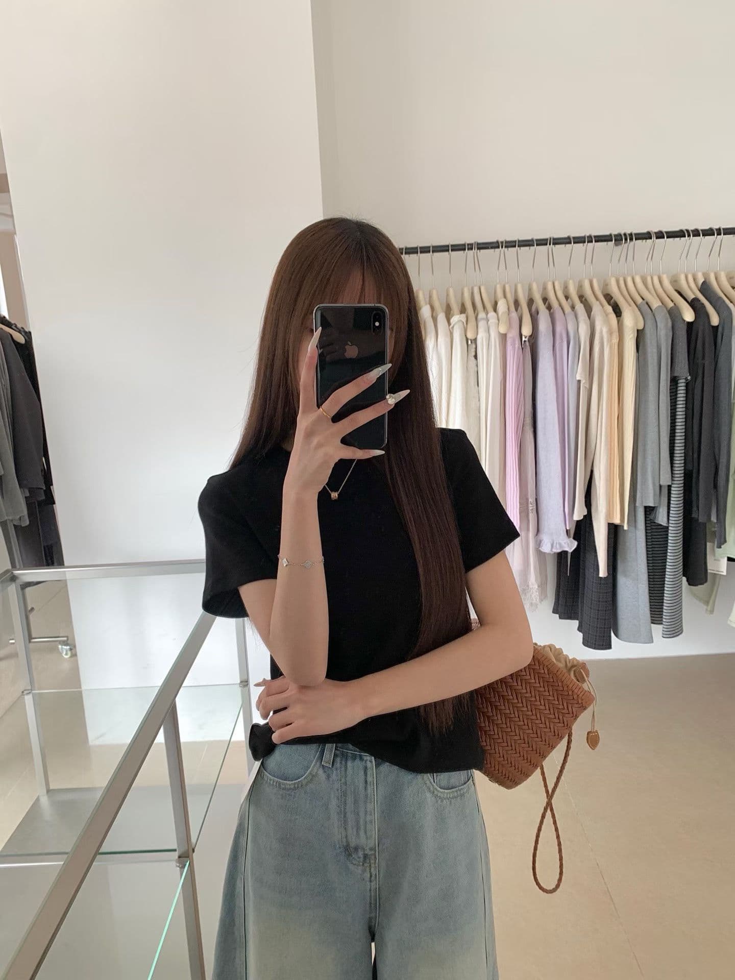 실사 26 이른 봄 실행 금액 기타 색상 주요 추진력 한 부서 미니멀리즘 기초 섹션 다용도 라운드 넥 만나는 외출용 반팔 티셔츠 상세 이미지 21
