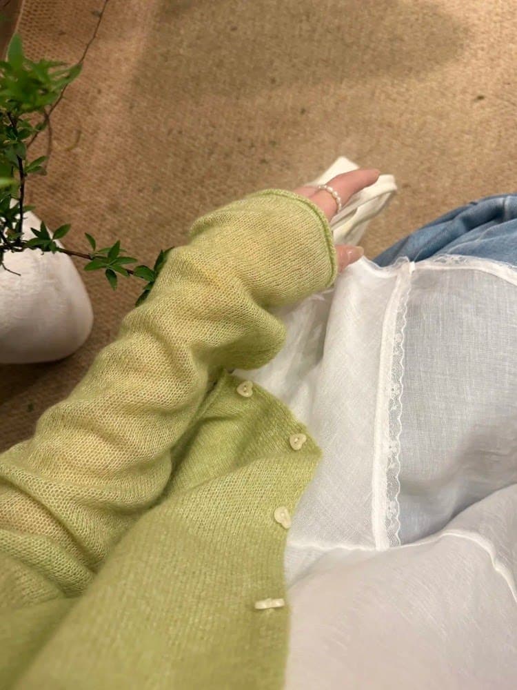 실사 26 년 봄 디자인 센스 레이스 조각 조끼 제외 된 오픈 가디건 상세 이미지 4
