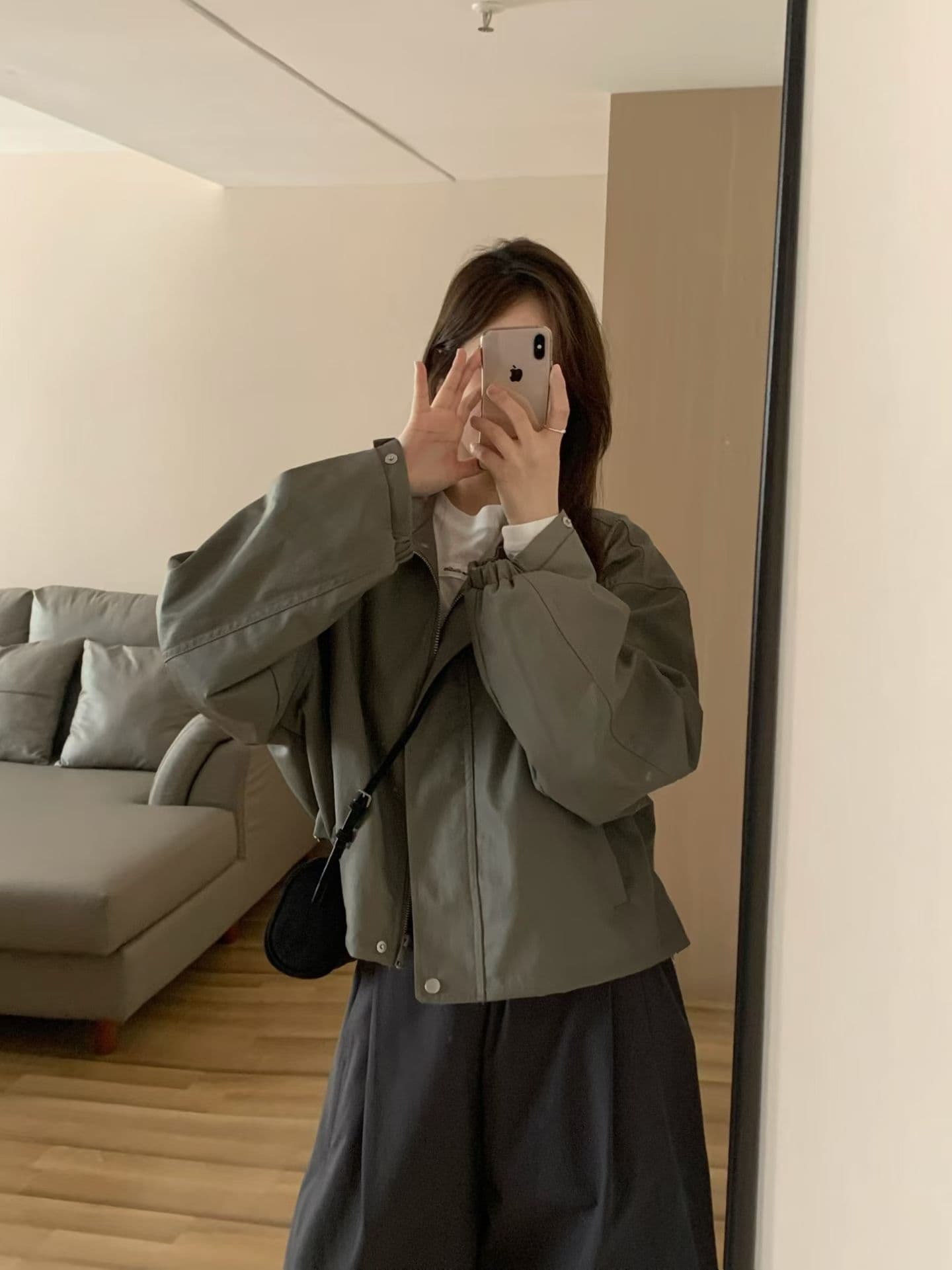 실사 26 년 이른 봄 한 부서 디자인 센스 PU 가죽 지퍼 재킷 상세 이미지 14