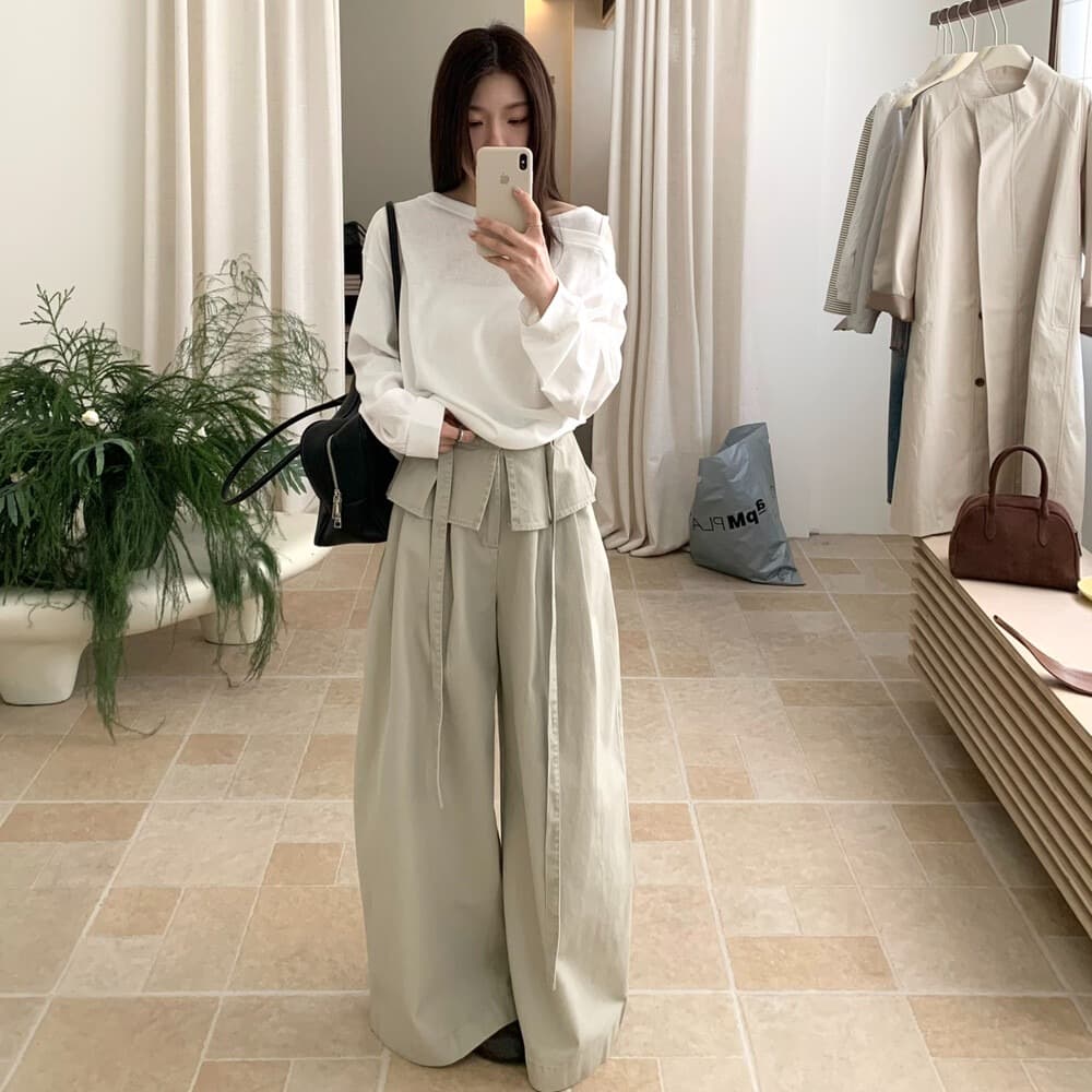 26 년 이른 봄 나만의 것을 가져와 라. 랩스커트팬츠 눈길을 끄는 폭발 하느님 바지 한 부서 플리츠 캐주얼 바지 경기 허리 로프 이미지 6