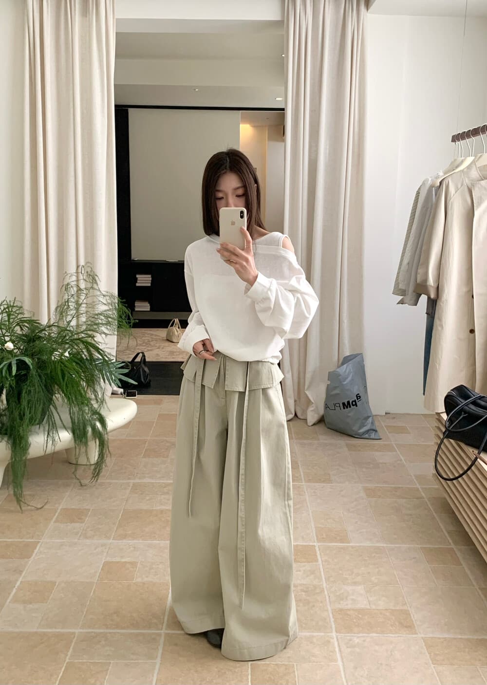 26 년 이른 봄 나만의 것을 가져와 라. 랩스커트팬츠 눈길을 끄는 폭발 하느님 바지 한 부서 플리츠 캐주얼 바지 경기 허리 로프 상세 이미지 9