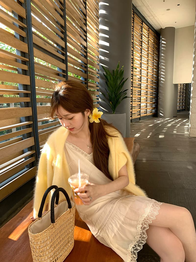 이슬 생각하기 같은 단락 26 봄 새로운 한 부서 슬립 드레스 부드러운 도루 센스 마이크로 a 드레스 상세 이미지 14