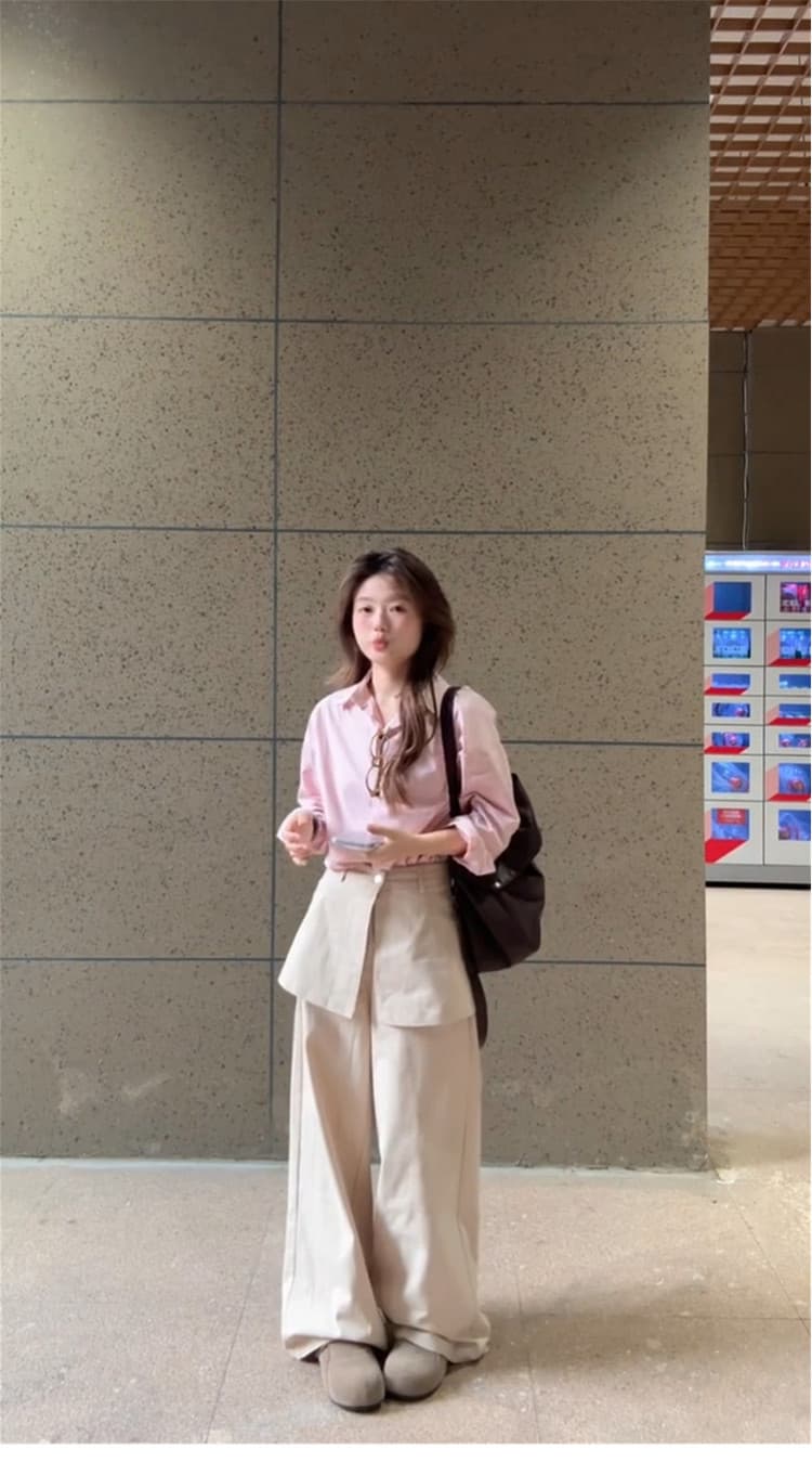26 년 봄 한 부서 패션 착용 가져 가라. 셔츠 캐주얼 바지 랩스커트팬츠 치마 세트 3종 세트 상세 이미지 7