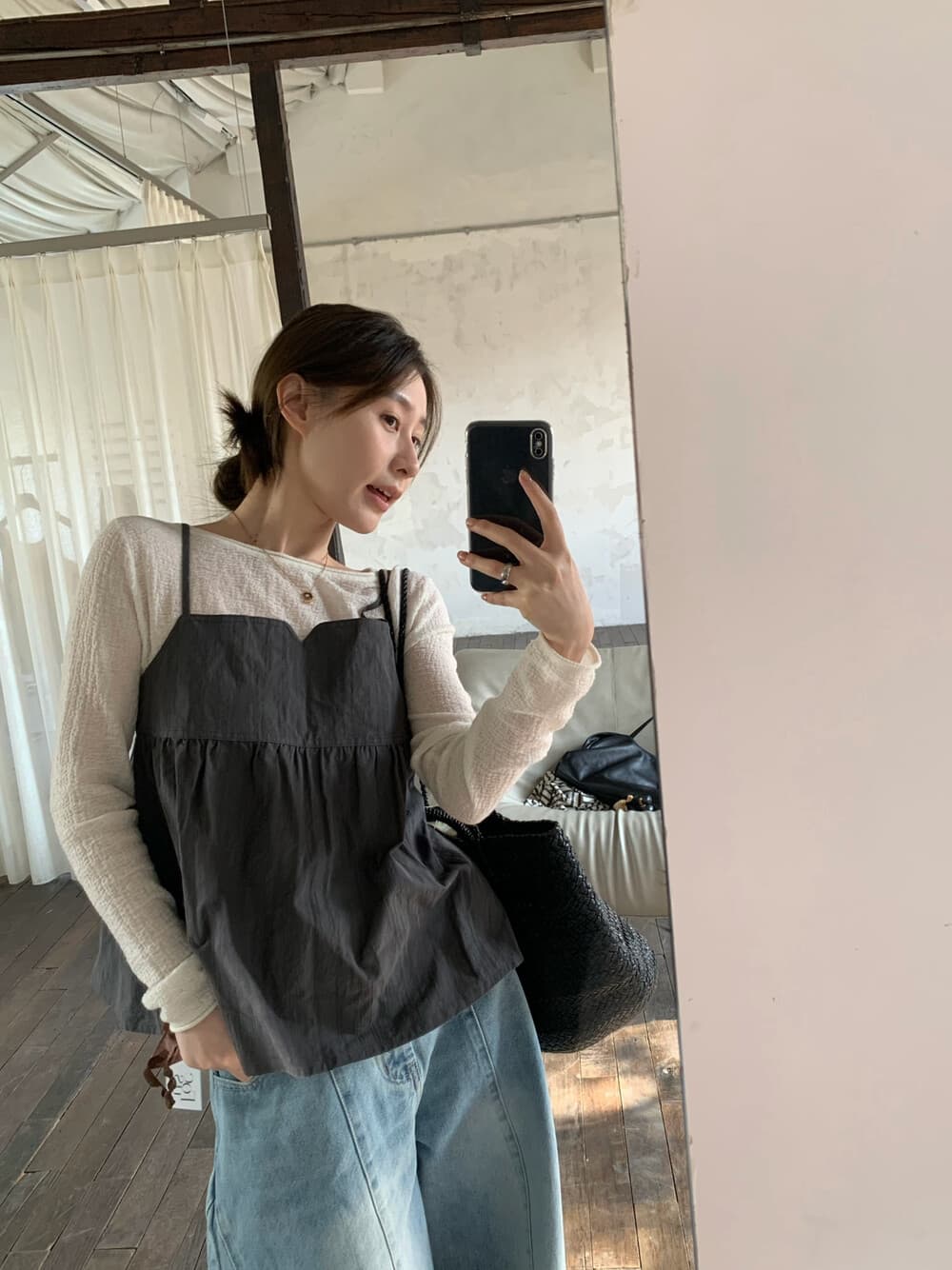 26 년 봄 한국 스타일 디자인 센스 백리스 끈 스택 착용 얇은 스타일 Chic 조끼 제외 된 인사이드 가져 가라. 상세 이미지 3