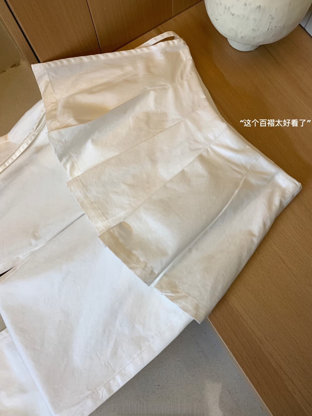 꾸준한 생활 판매량 플리츠 랩스커트팬츠 하느님 바지 페이크 레이어드 패치워크 플리츠 스트랩 디자인 디스플레이 가오 시안 다리 길이 캐주얼 바지 상세 이미지 20