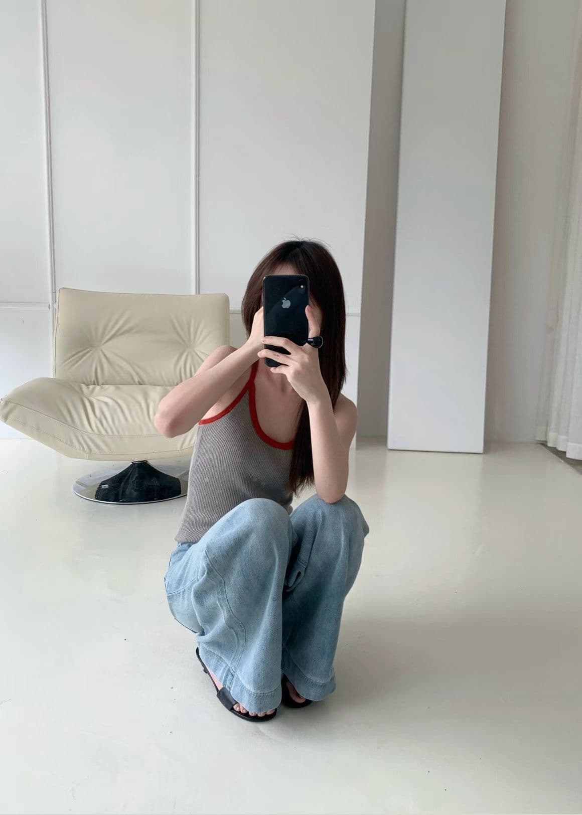 실사 26 년 이른 봄 한 부서 스트레이트 워싱 편안함 다용도 슬림해 보이는 품격 청바지 상세 이미지 10