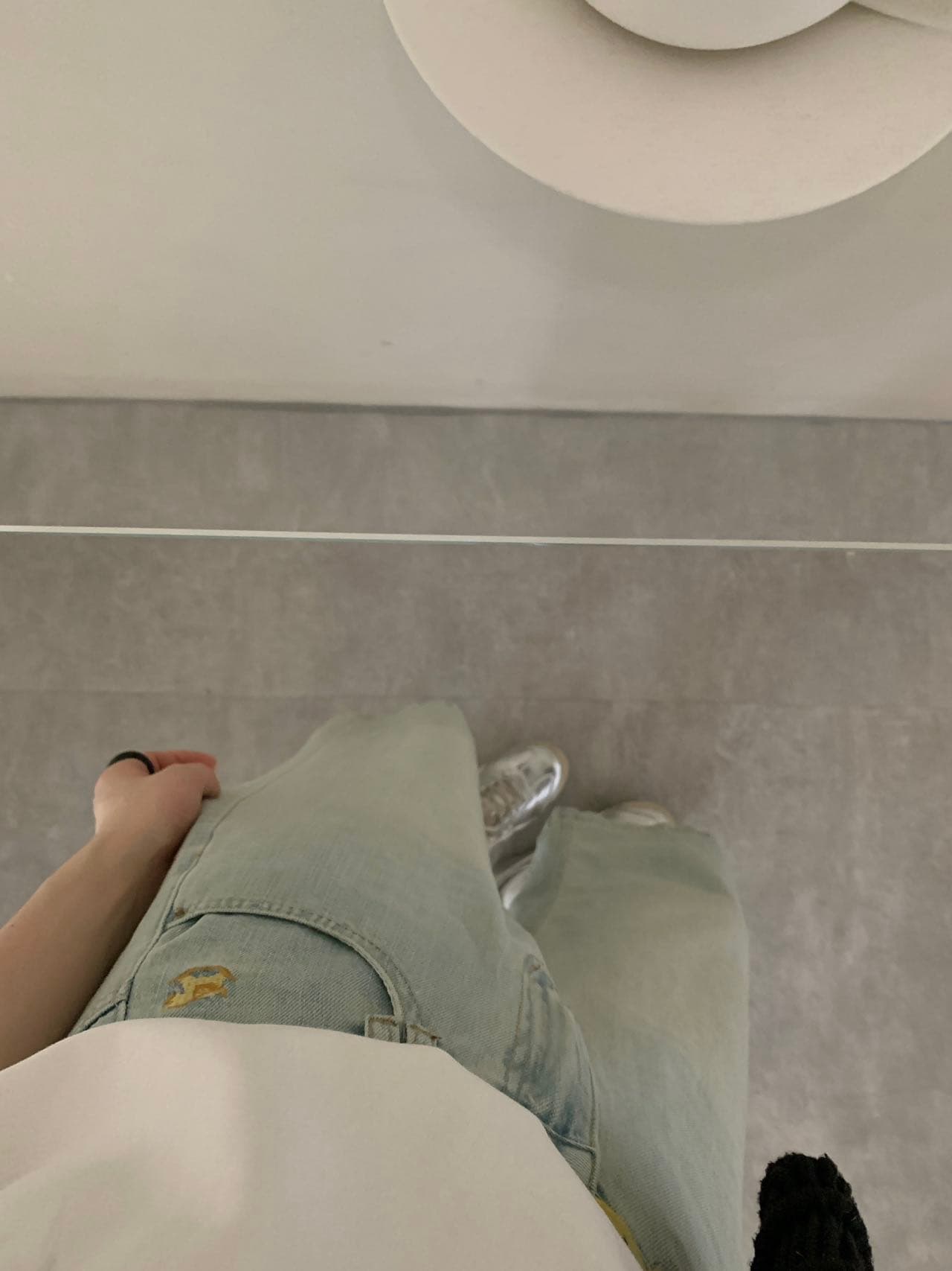 실사 26 년 봄 미니멀리즘 대기 패션 9 포인트 넓은 다리 작은 키 독점적 인 청바지 벨트 포함 상세 이미지 9