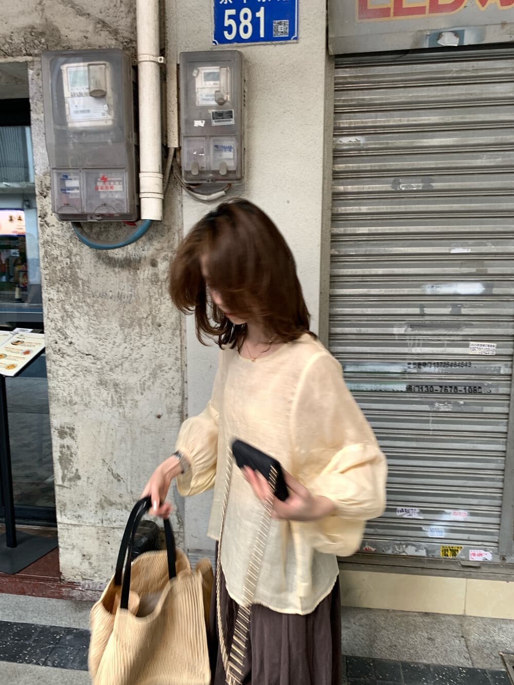 26 년 여름 켜기 새로운 미니멀리즘 일본식 출퇴근 레트로 편안함 100 라미 작은 셔츠 상세 이미지 4