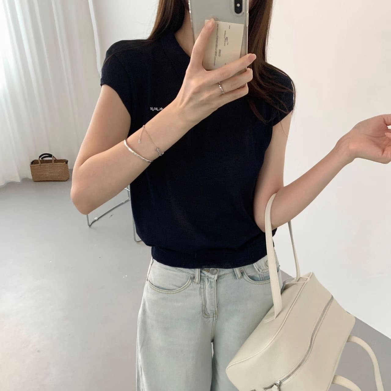 실사 여름 켜기 새로운 학원 캐주얼 신선함 POLO 칼라 자수 반팔 티셔츠 이미지 6
