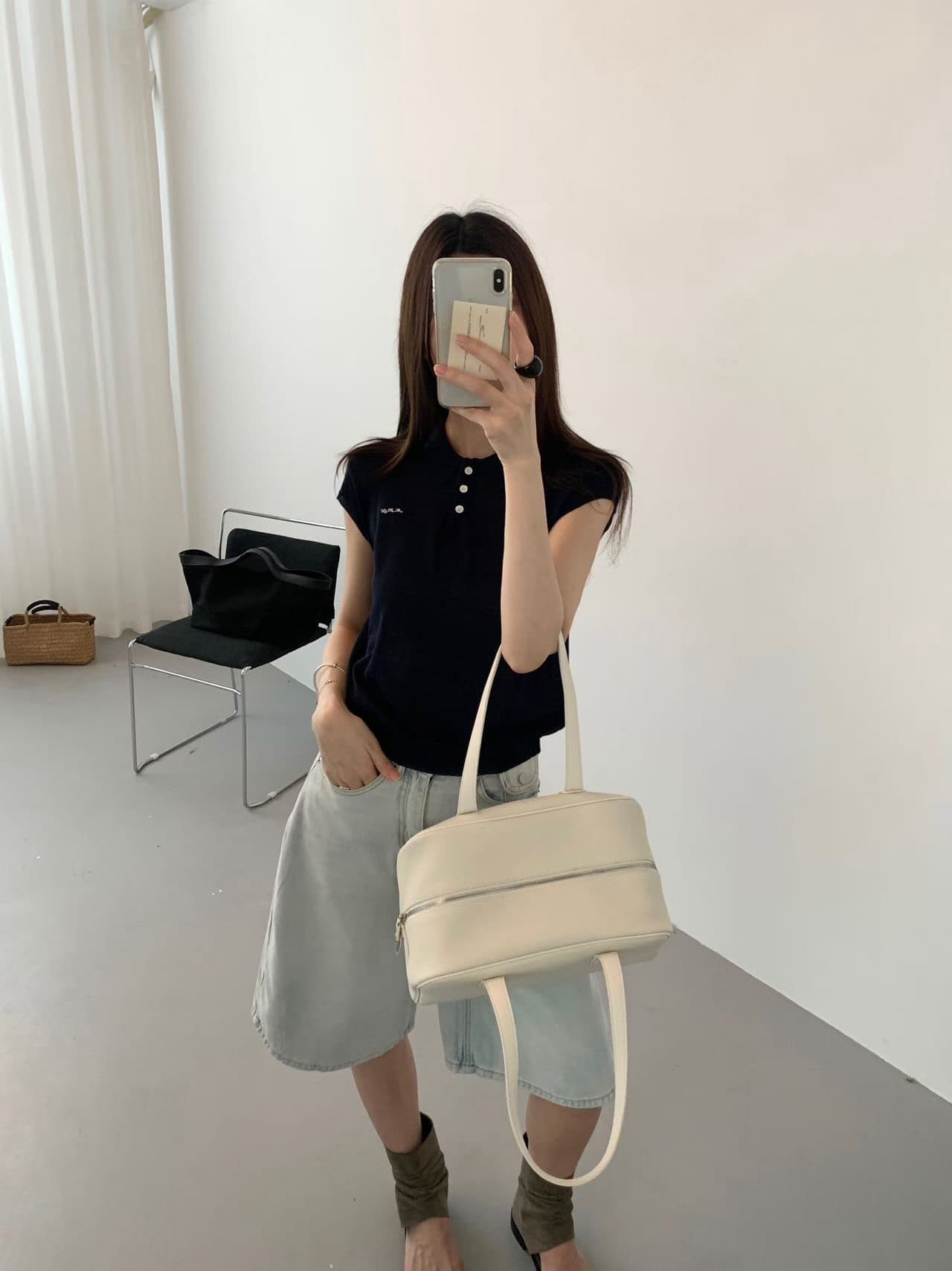 실사 여름 켜기 새로운 학원 캐주얼 신선함 POLO 칼라 자수 반팔 티셔츠 상세 이미지 9