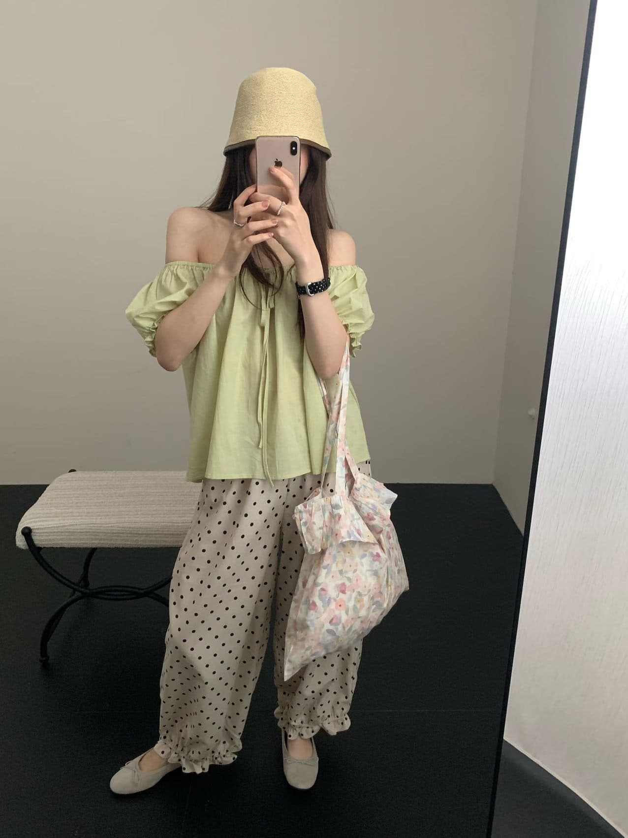 26 년 여름 켜기 새로운 도트 무늬 소녀 한 세대 같은 단락 레이스 도트 무늬 다용도 하느님 바지 캐주얼 바지 이미지 5