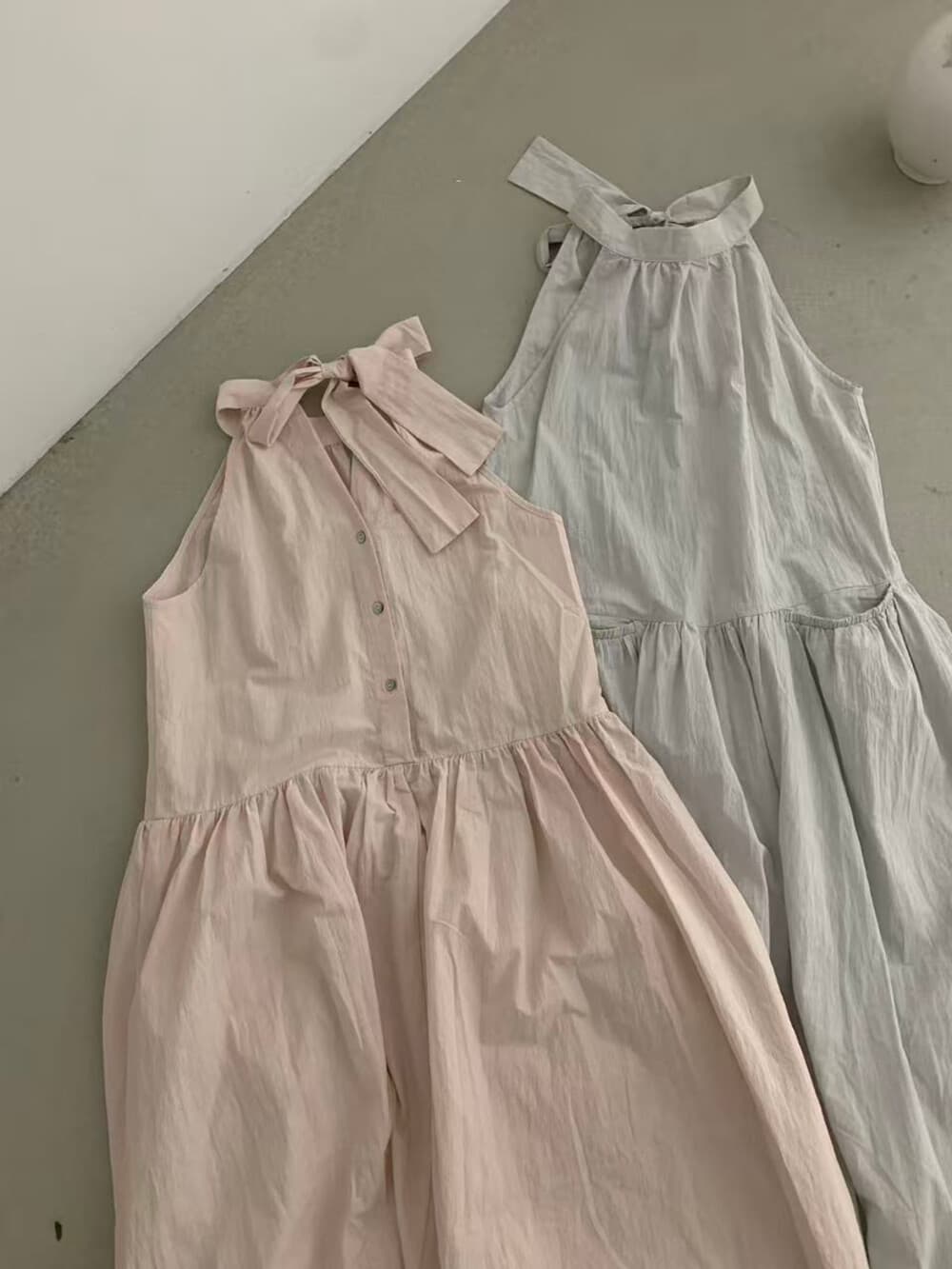 여름 켜기 새로운 한 부서 디자인 센스 행침 목 느긋한 품격 민소매 조끼 스커트 드레스 상세 이미지 10