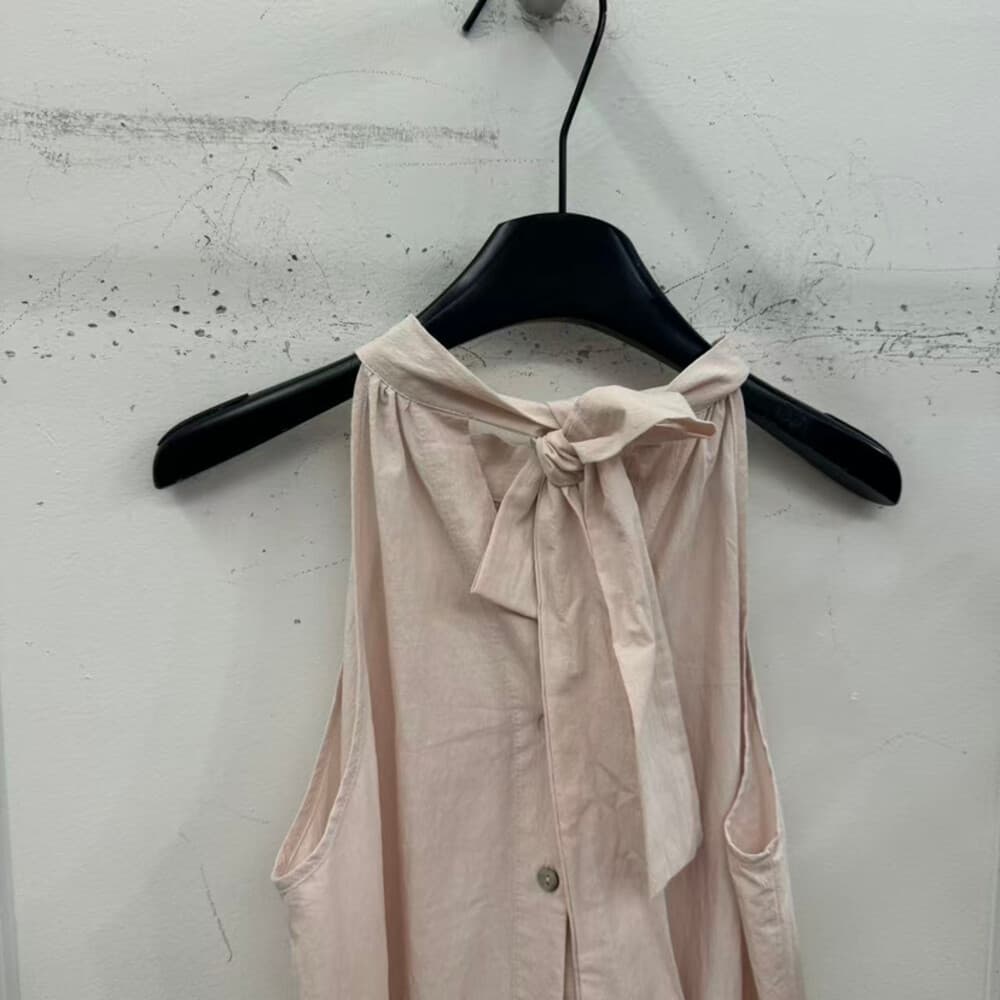여름 켜기 새로운 한 부서 디자인 센스 행침 목 느긋한 품격 민소매 조끼 스커트 드레스 상세 이미지 16