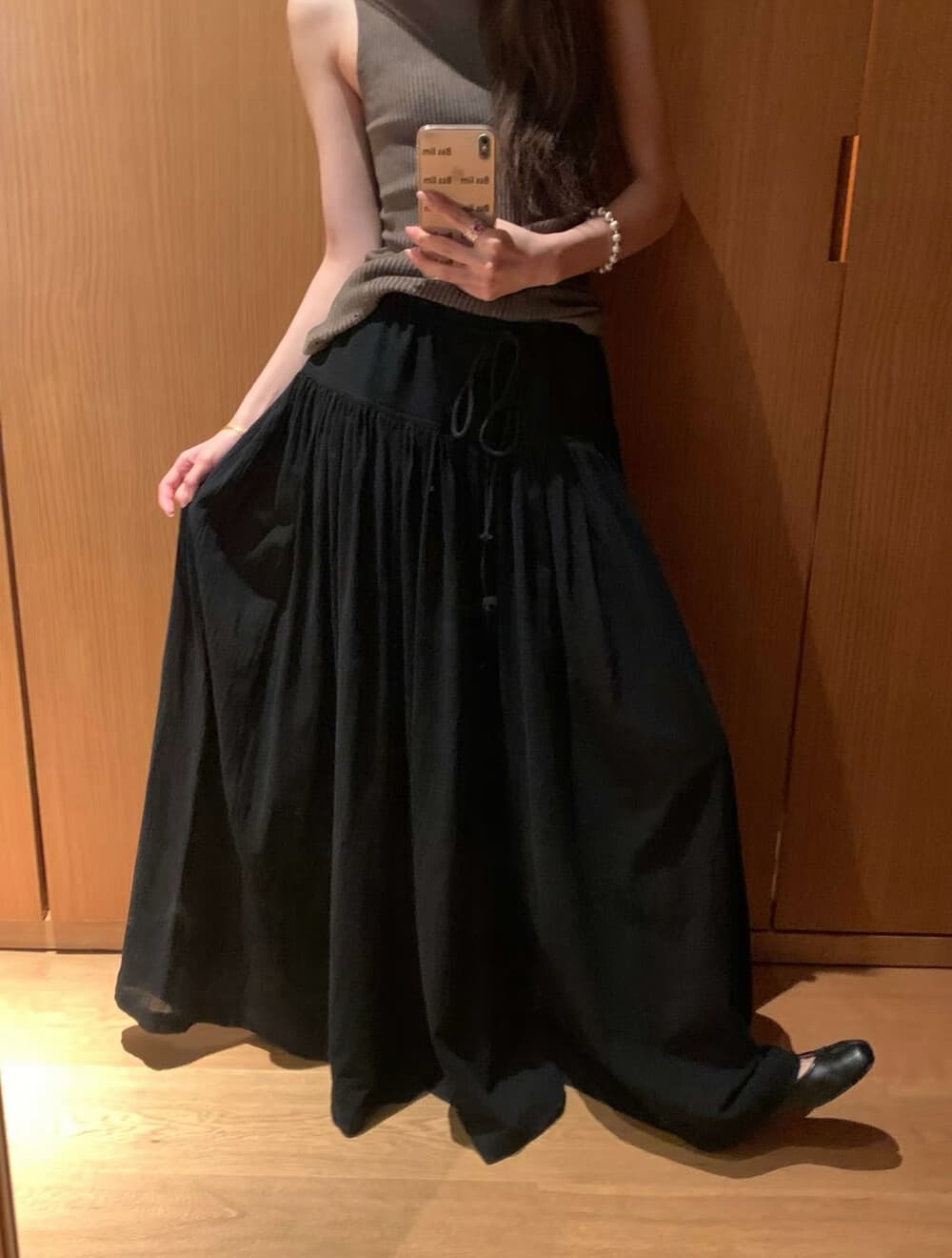 여름 켜기 새로운 미니멀리즘 작은 调性 부서 대역폭 허리 머리 디자인 넓은 다리 캐주얼 바지 상세 이미지 5