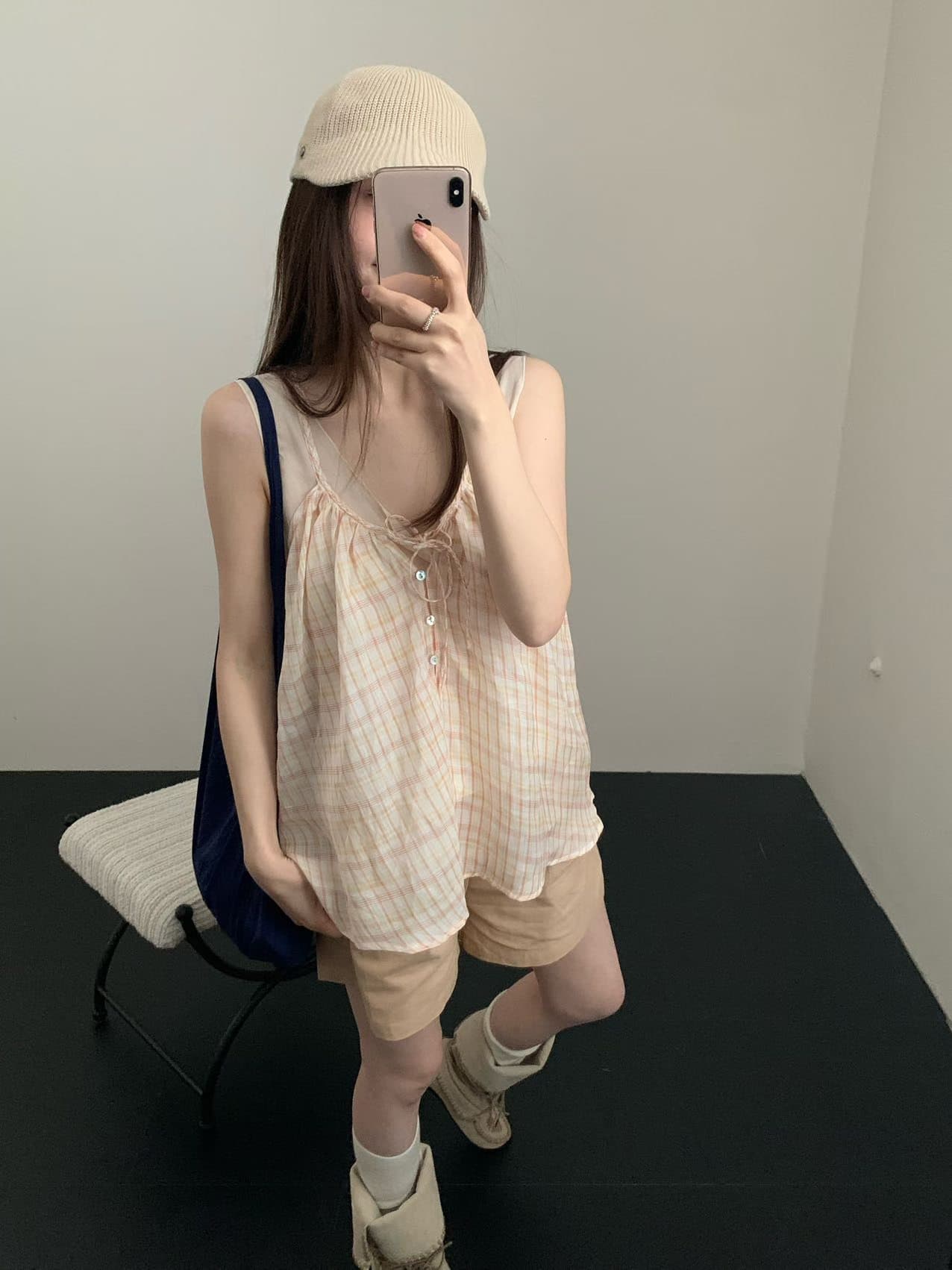 실사 26 년 여름 켜기 새로운 프랑스식 달콤함 꽃무늬 레이스업 루즈핏 쇼트 스타일 조끼 상세 이미지 3