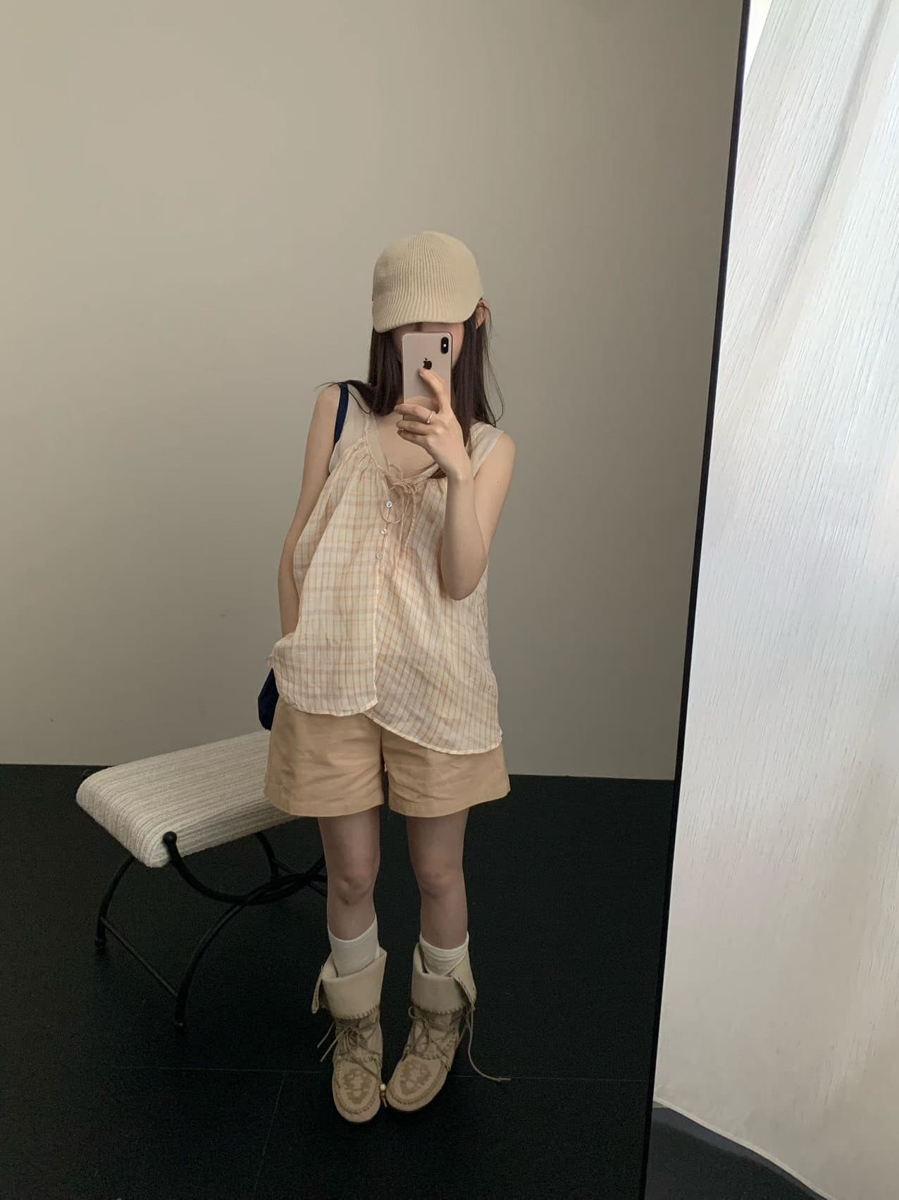 실사 26 년 여름 켜기 새로운 프랑스식 달콤함 꽃무늬 레이스업 루즈핏 쇼트 스타일 조끼 상세 이미지 6