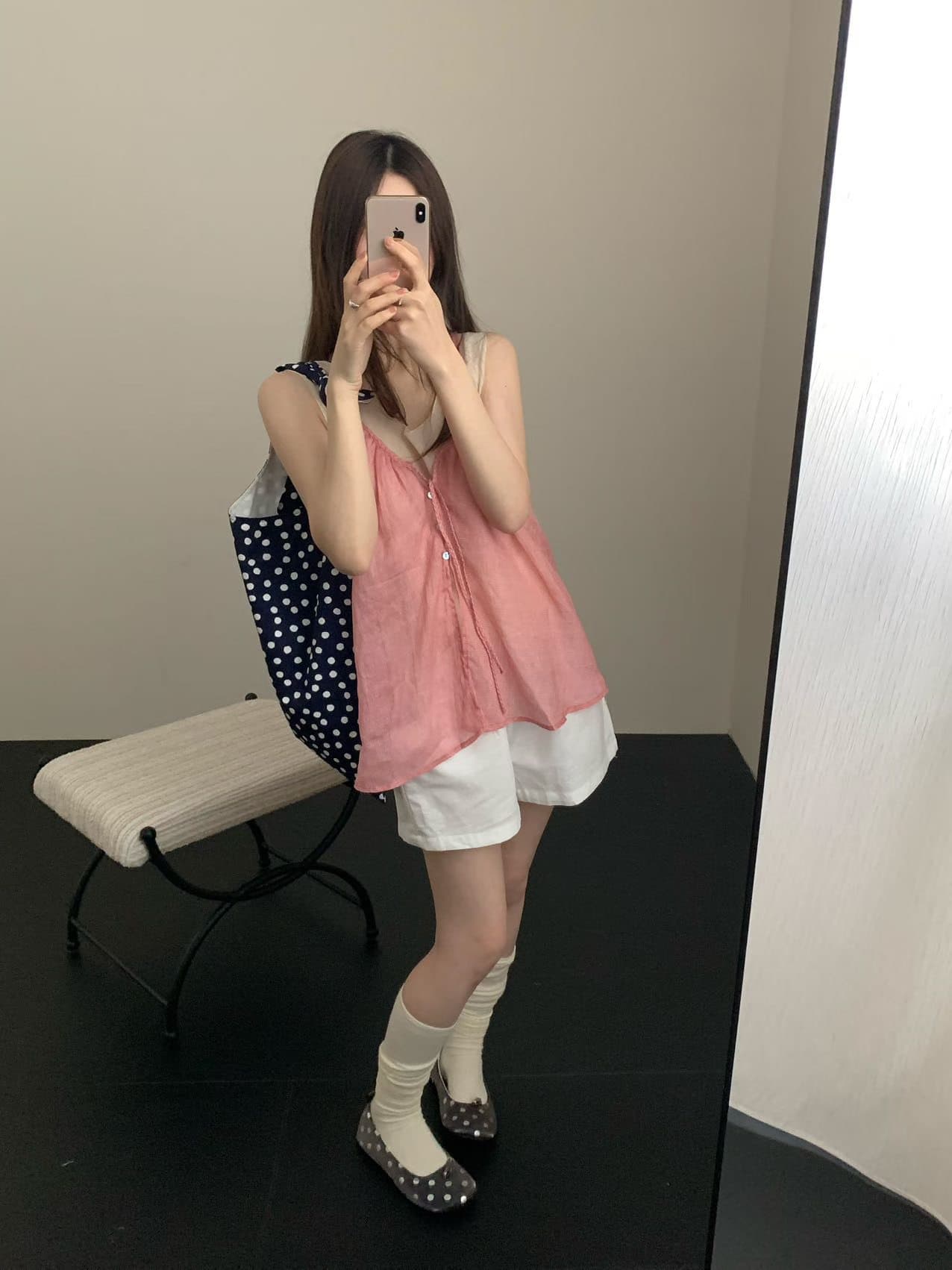 실사 26 년 여름 켜기 새로운 프랑스식 달콤함 꽃무늬 레이스업 루즈핏 쇼트 스타일 조끼 상세 이미지 11