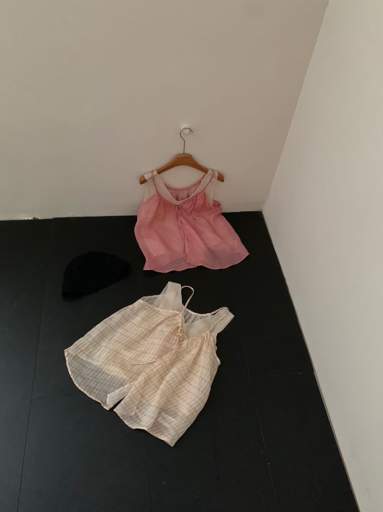 실사 26 년 여름 켜기 새로운 프랑스식 달콤함 꽃무늬 레이스업 루즈핏 쇼트 스타일 조끼 상세 이미지 13